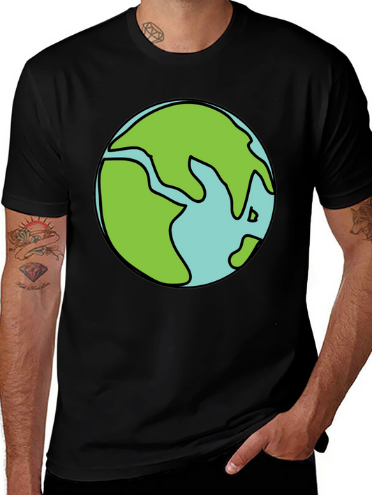 Earth Graphic Black T-Shirt - Soft Cotton