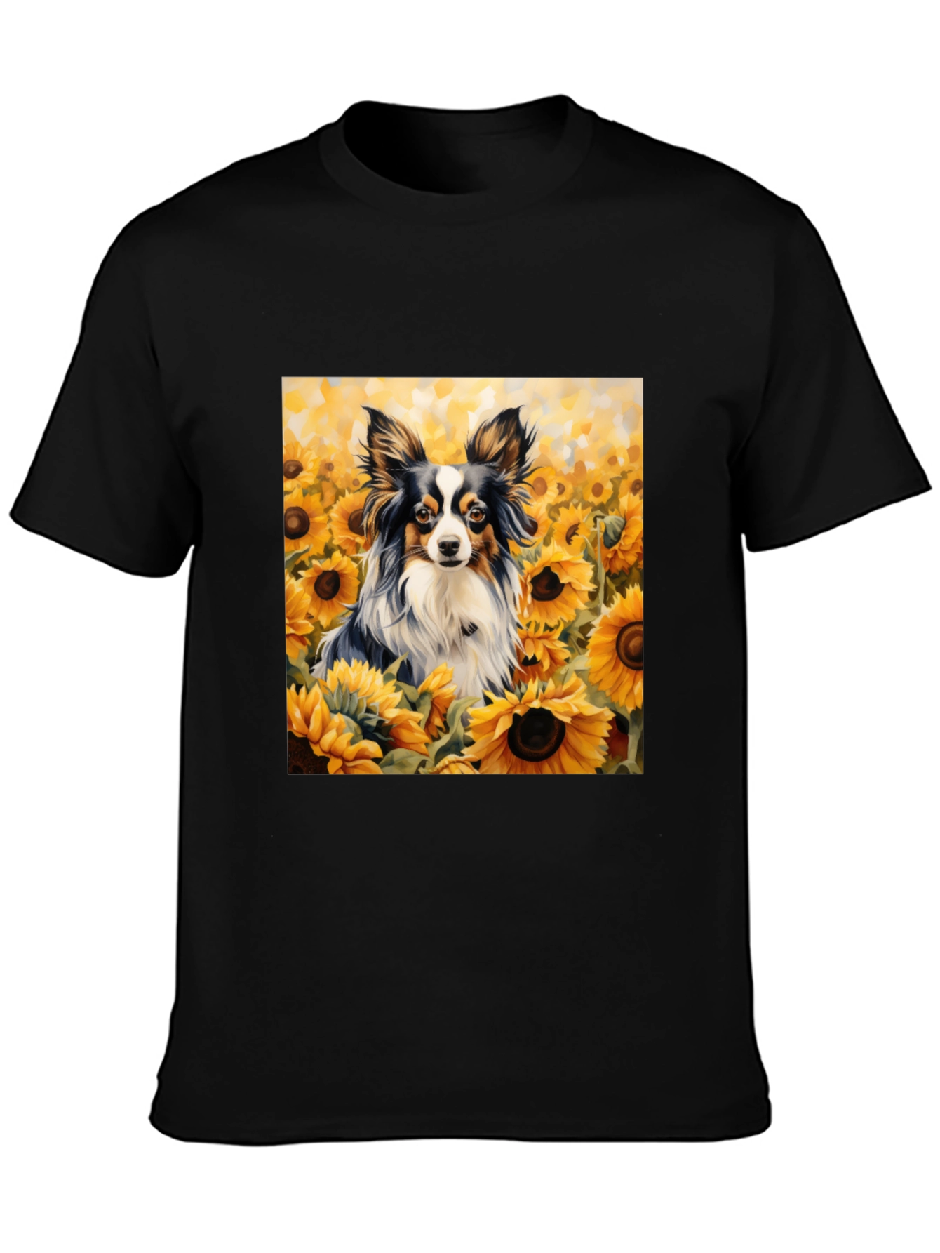 Dog Sunflower T-Shirt: Artistic Canine Comfort
