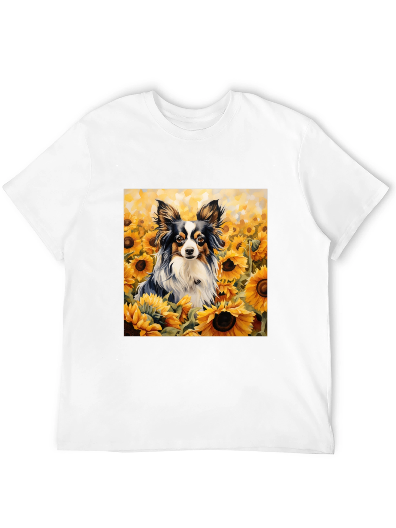 Dog Sunflower T-Shirt: Artistic Canine Comfort