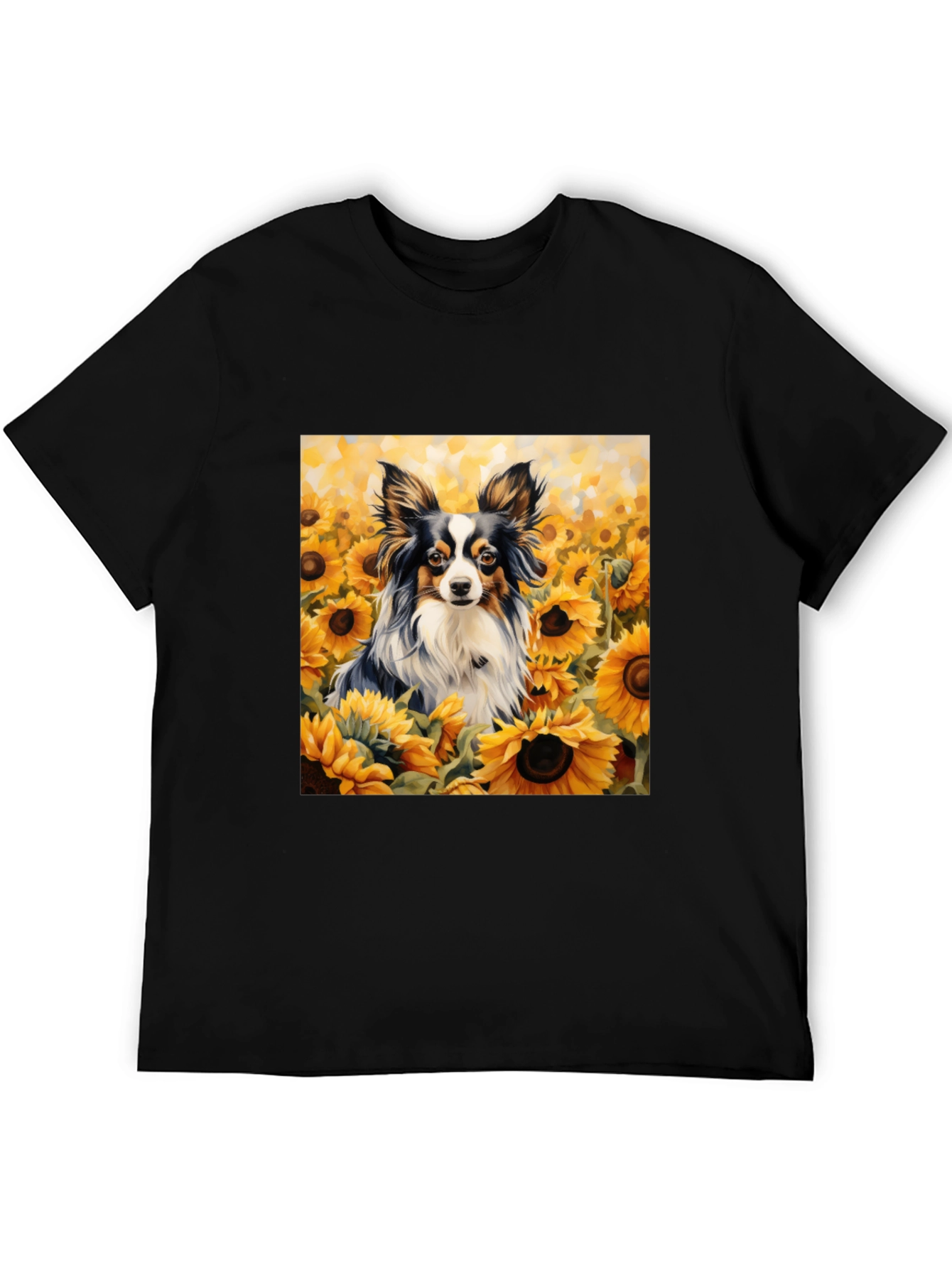 Dog Sunflower T-Shirt: Artistic Canine Comfort