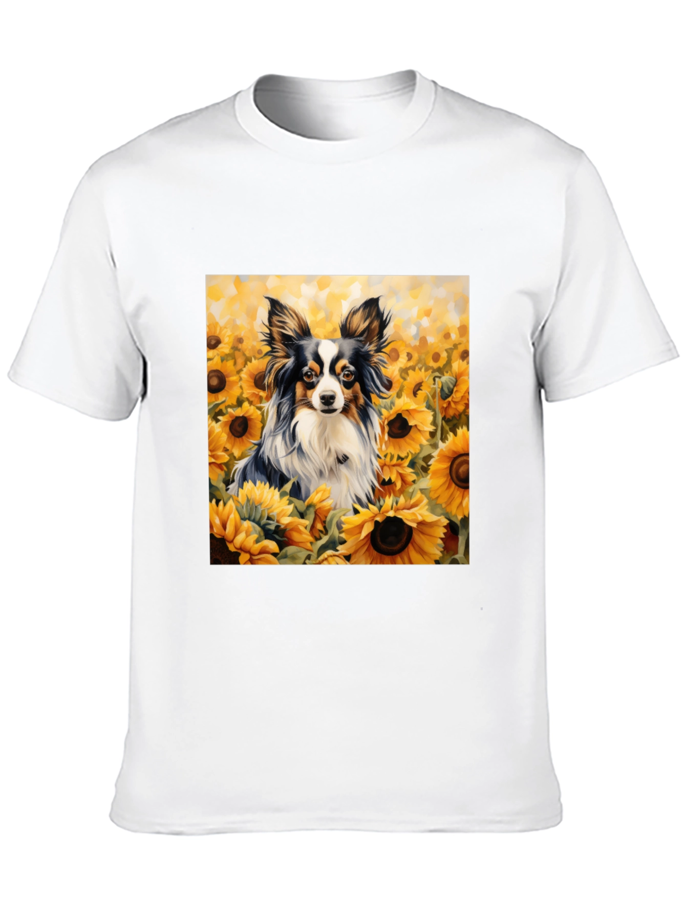 Dog Sunflower T-Shirt: Artistic Canine Comfort