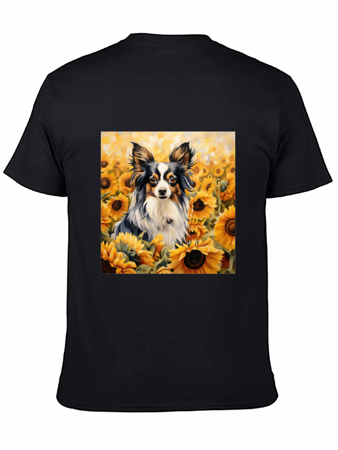 Dog Sunflower T-Shirt: Artistic Canine Comfort