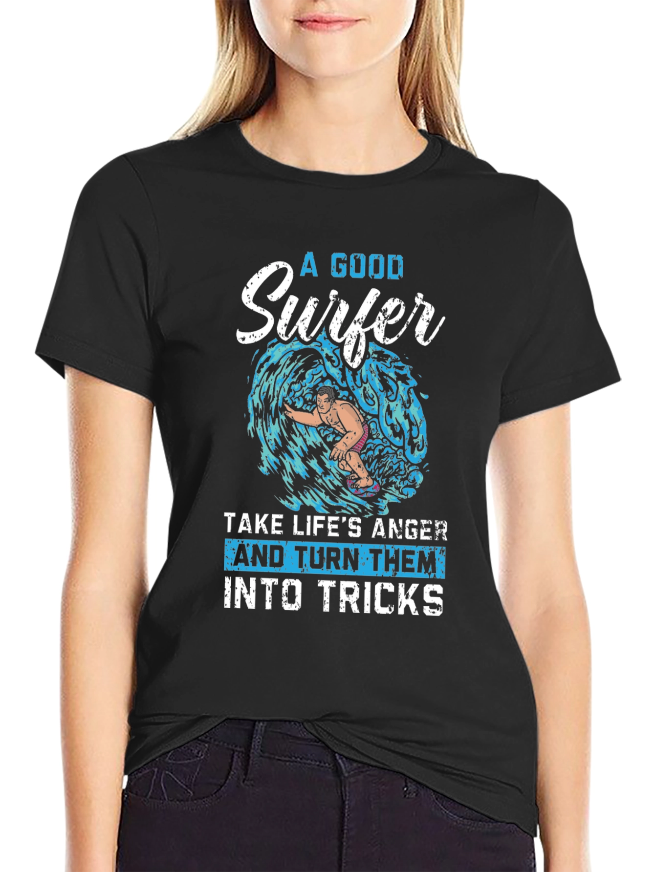 Surfer Graphic Tee - Turn Anger Into Tricks!