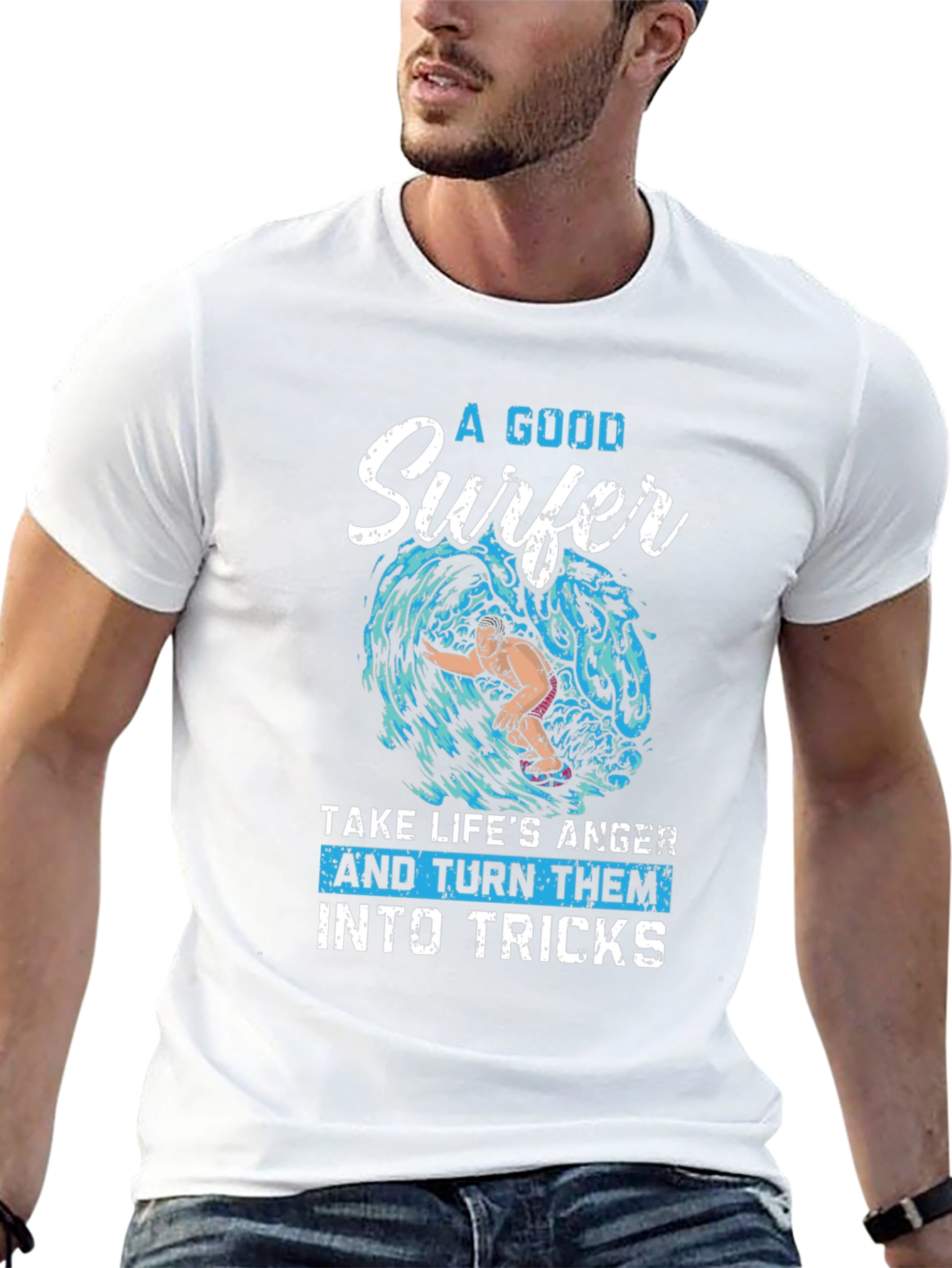 Surfer Graphic Tee - Turn Anger Into Tricks!