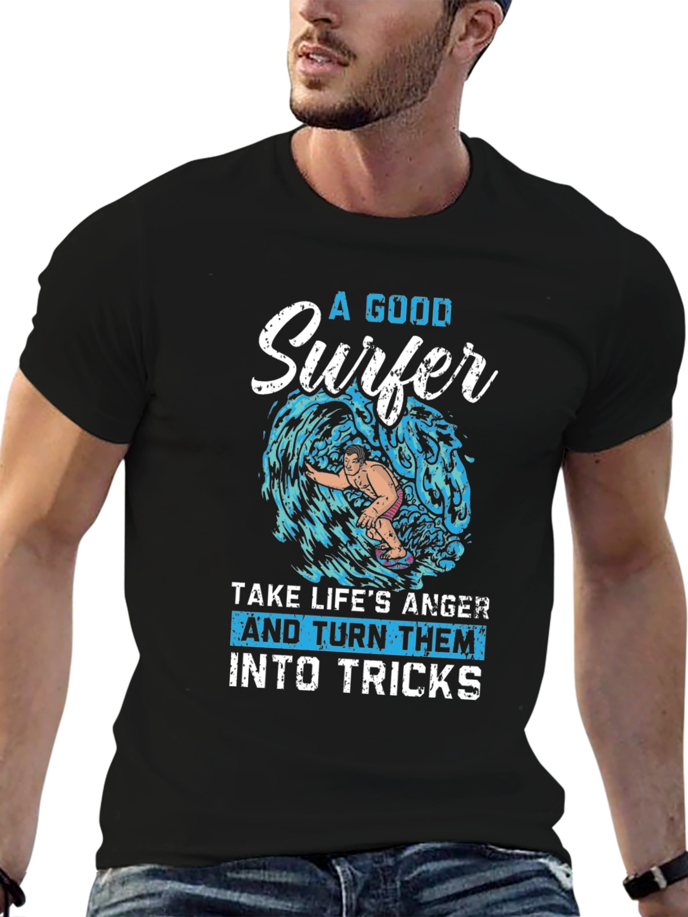 Surfer Graphic Tee - Turn Anger Into Tricks!