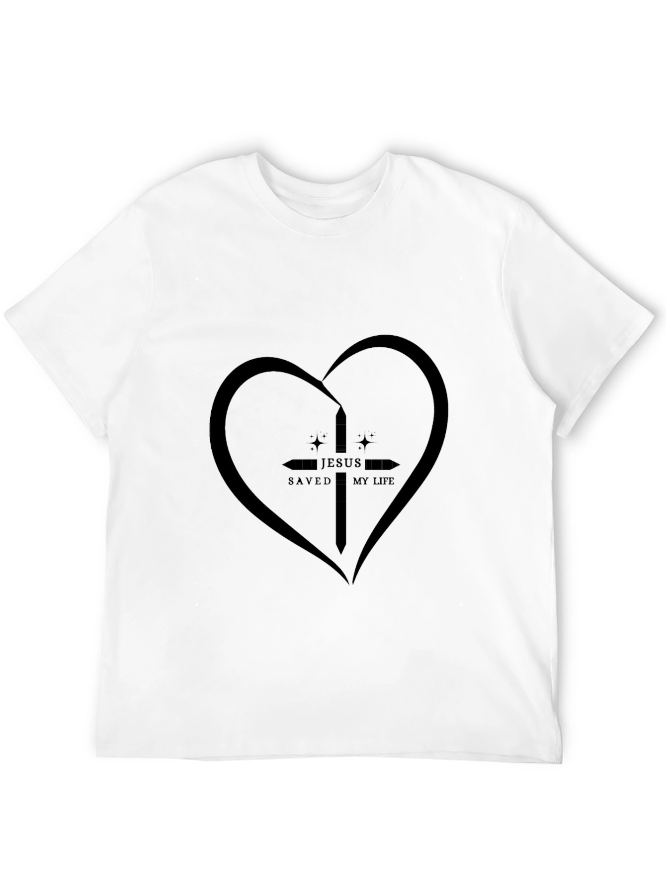 Faith Inspired Tee: Jesus Saved My Life Heart Graphic