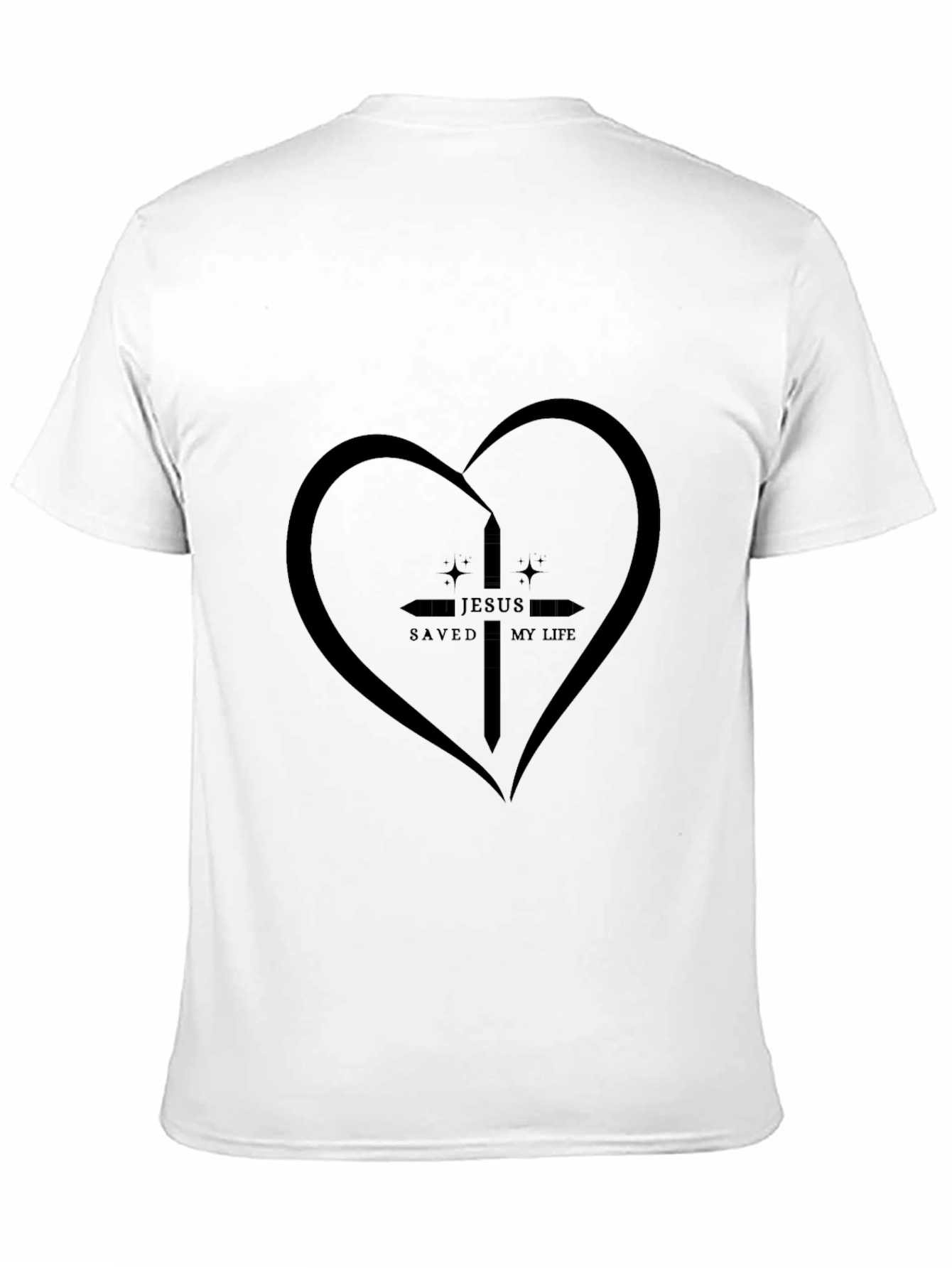 Faith Inspired Tee: Jesus Saved My Life Heart Graphic