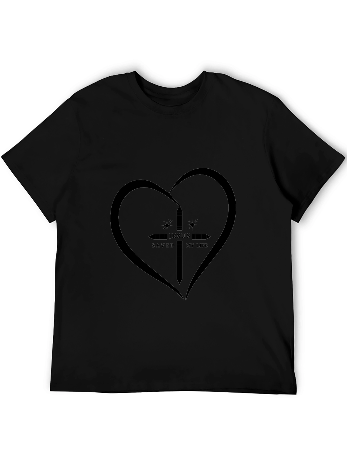 Faith Inspired Tee: Jesus Saved My Life Heart Graphic