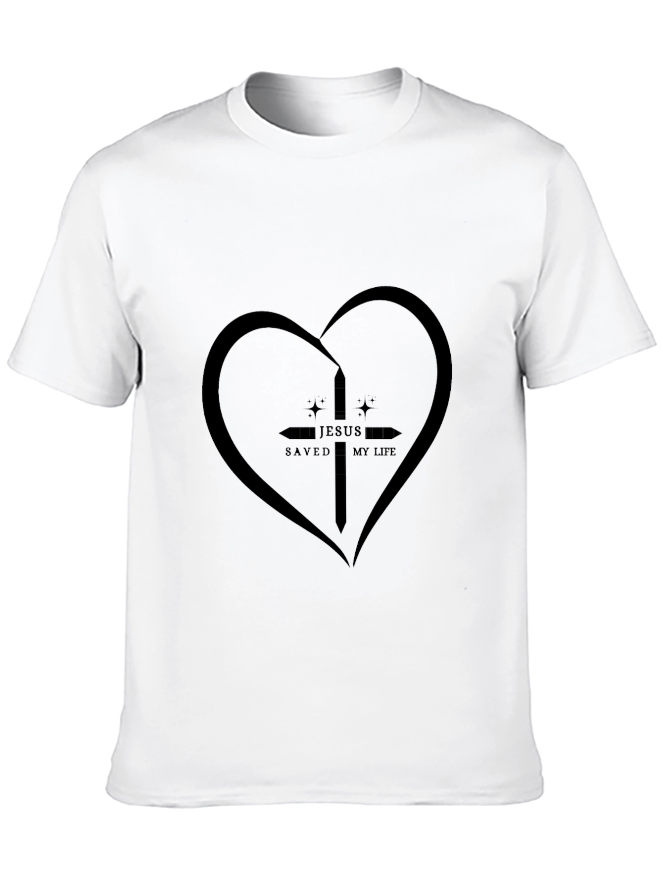 Faith Inspired Tee: Jesus Saved My Life Heart Graphic