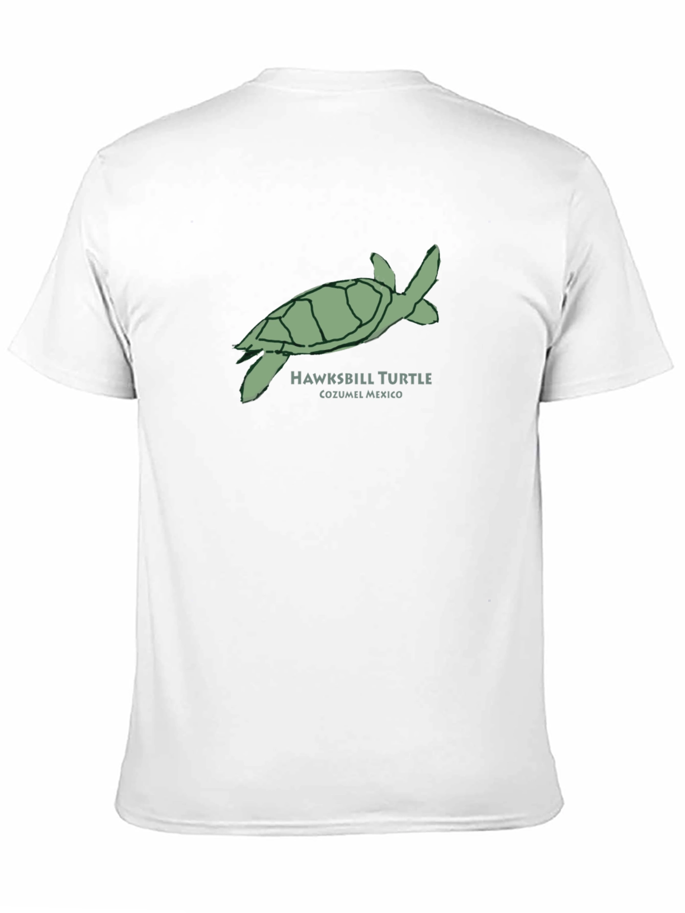 Mens Hawksbill Turtle Cozumel Mexico Black T-Shirt