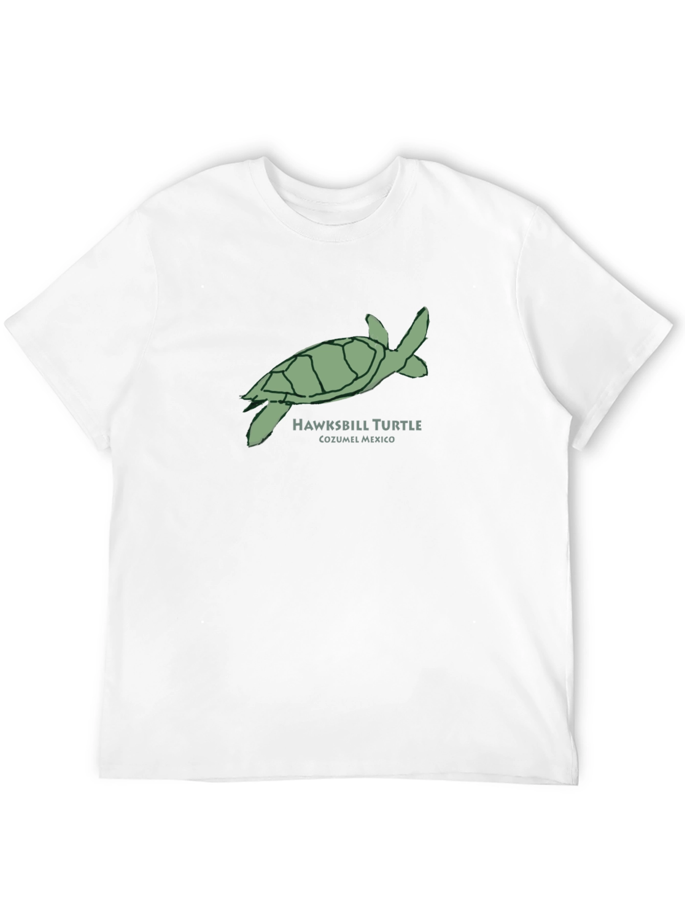 Mens Hawksbill Turtle Cozumel Mexico Black T-Shirt