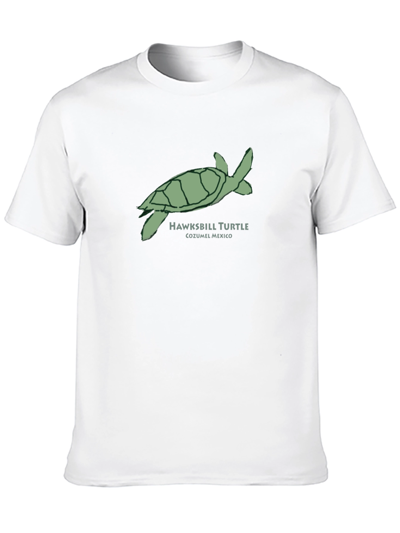 Mens Hawksbill Turtle Cozumel Mexico Black T-Shirt