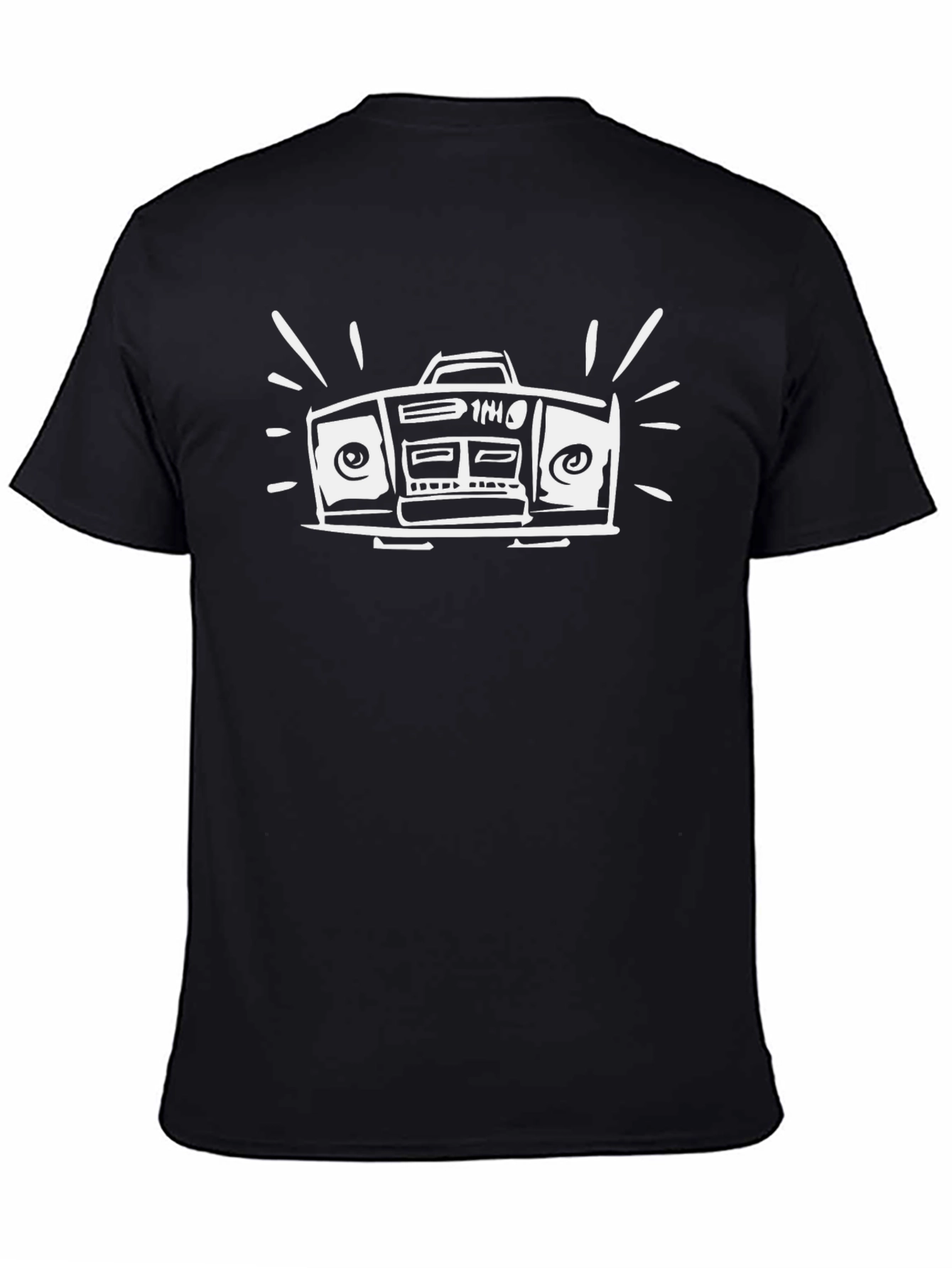 Retro Boombox Graphic Tee - Black