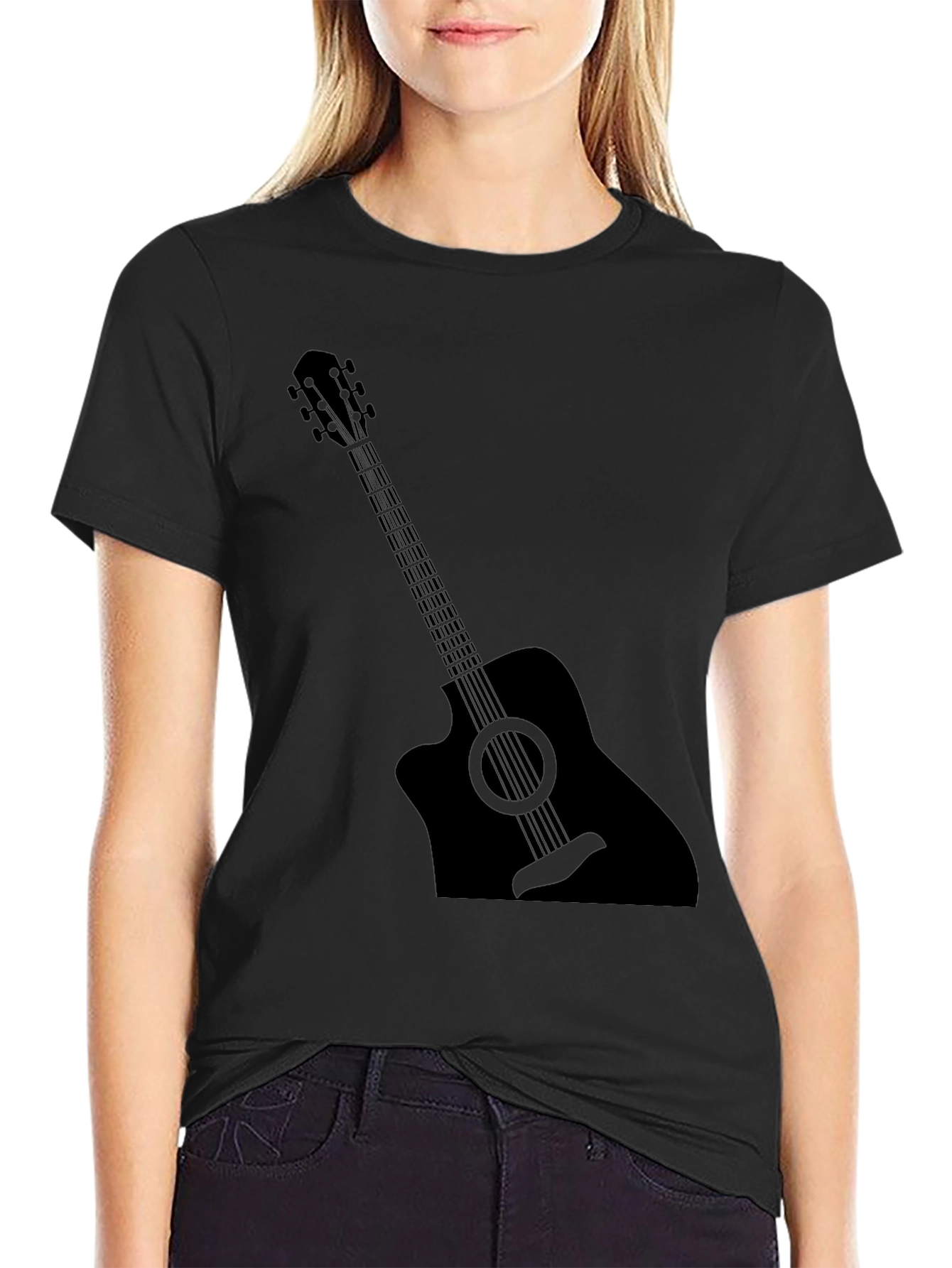 Guitar Graphic Black T-Shirt - Music Lover Tee