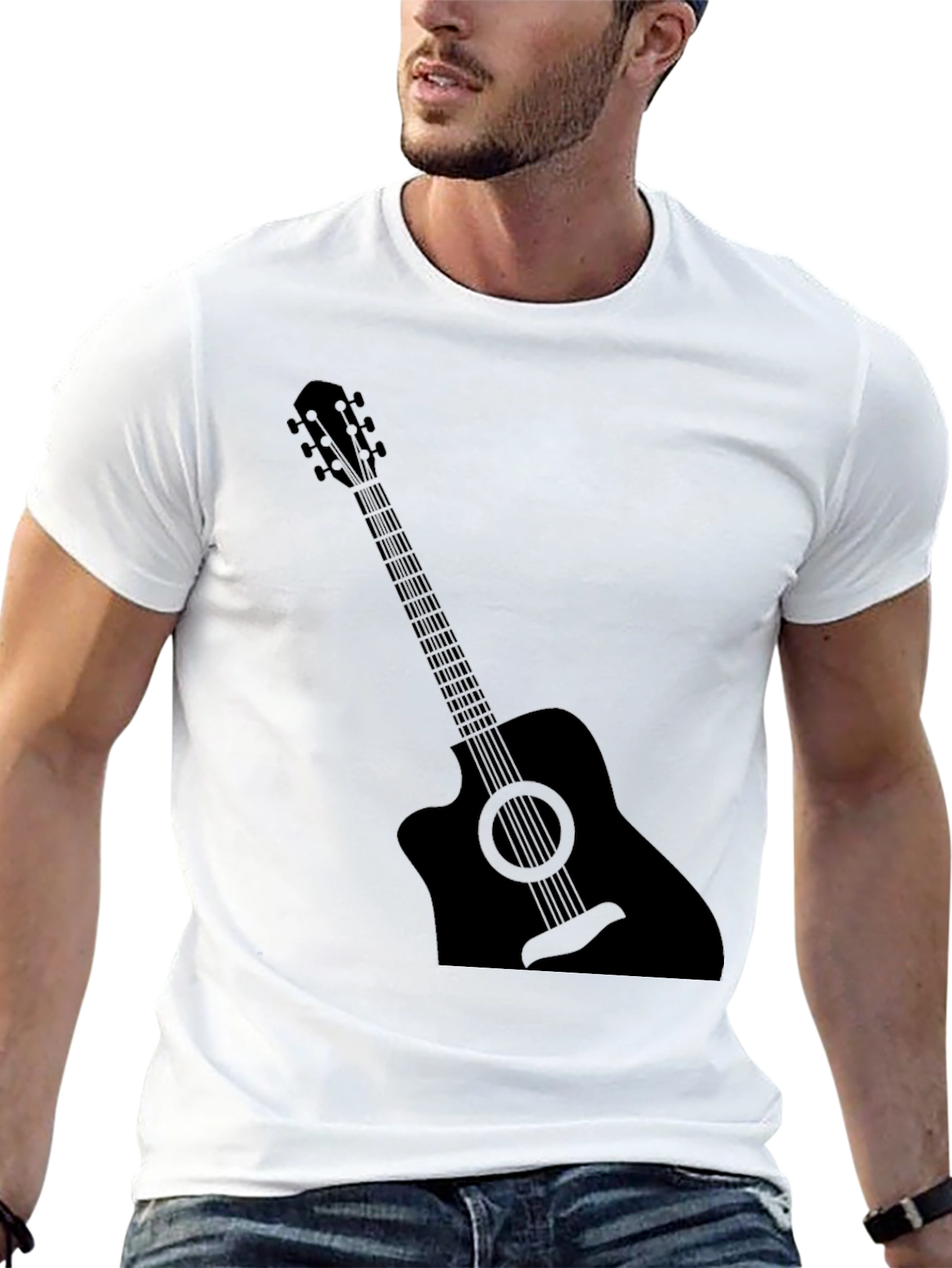 Guitar Graphic Black T-Shirt - Music Lover Tee