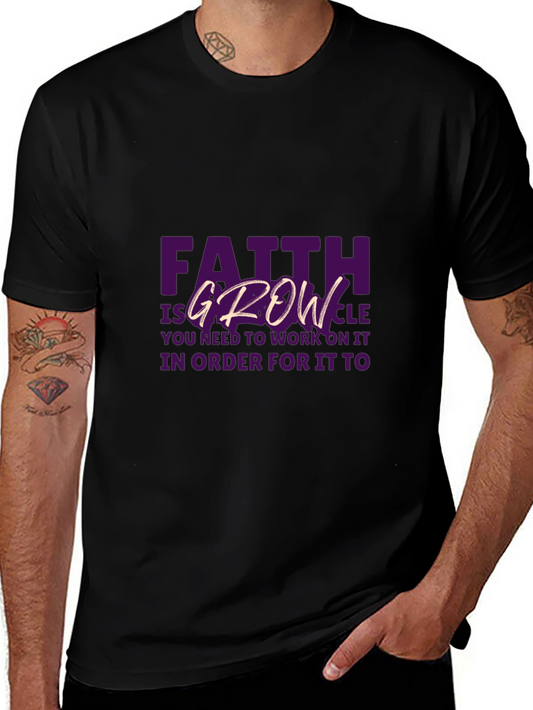 Faith & Growth Graphic Tee - Inspiring Black T-Shirt