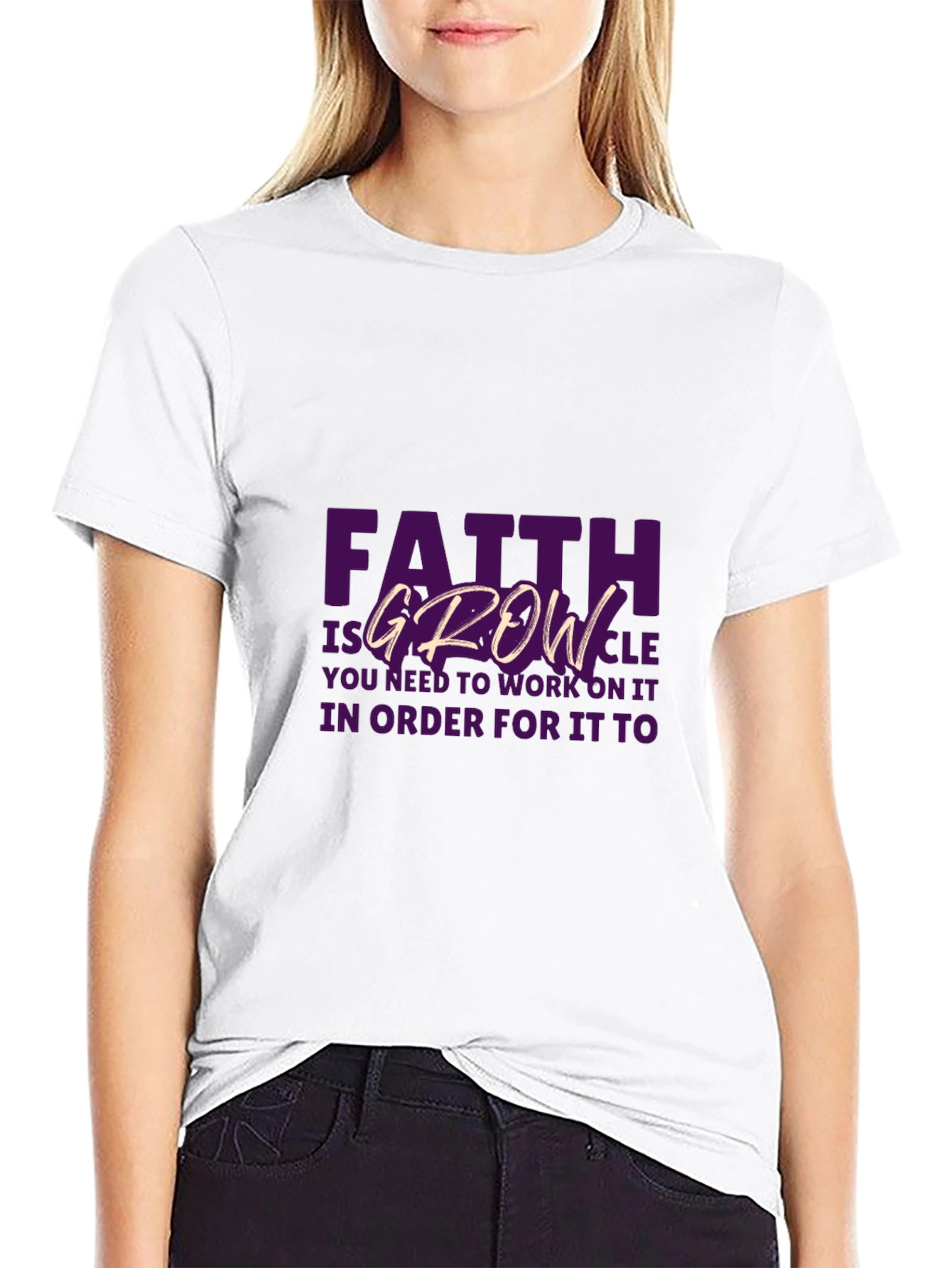 Faith & Growth Graphic Tee - Inspiring Black T-Shirt