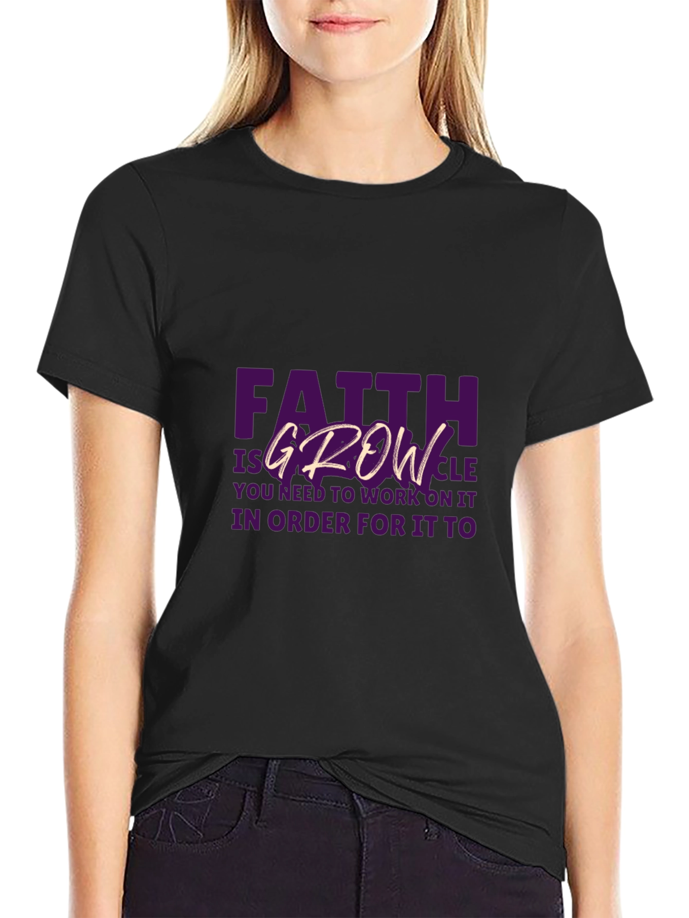 Faith & Growth Graphic Tee - Inspiring Black T-Shirt