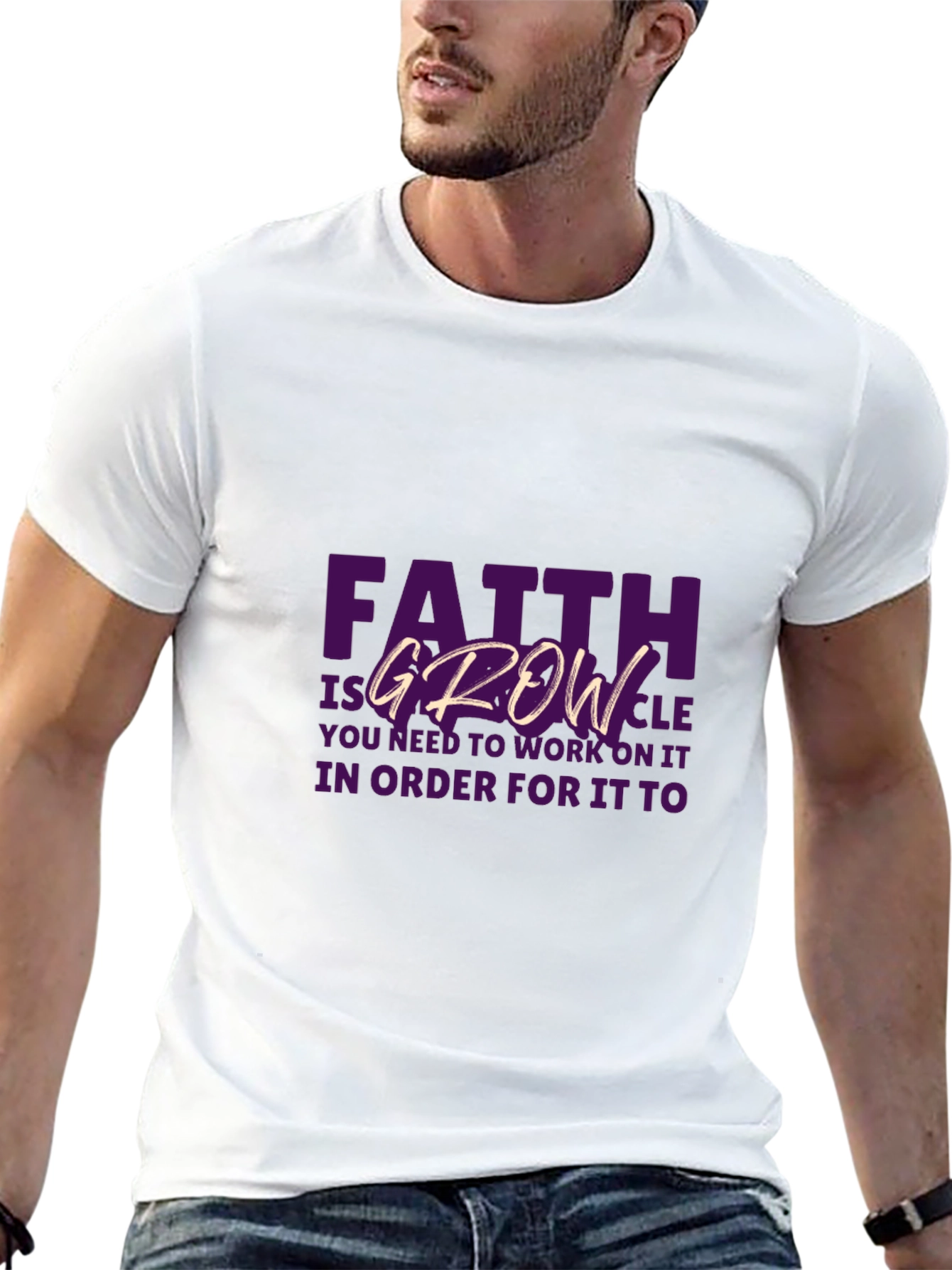 Faith & Growth Graphic Tee - Inspiring Black T-Shirt