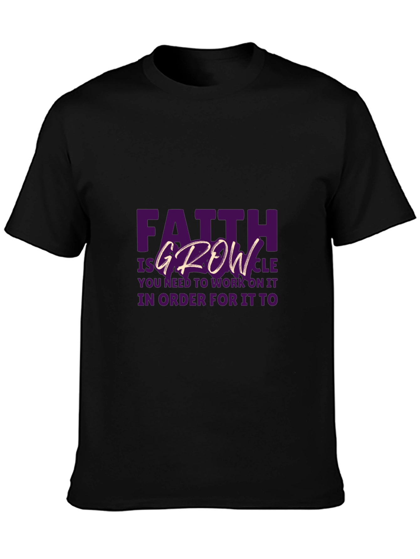Faith & Growth Graphic Tee - Inspiring Black T-Shirt