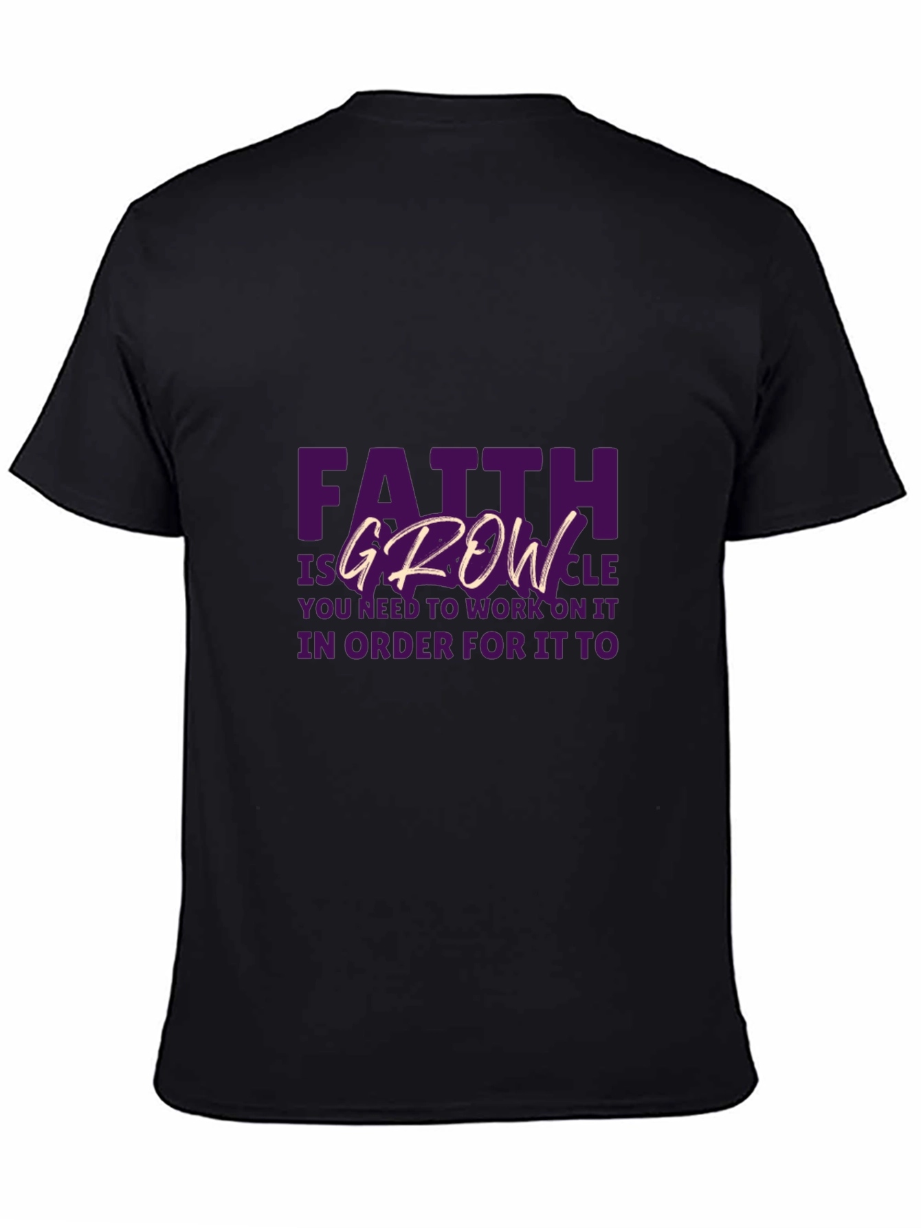 Faith & Growth Graphic Tee - Inspiring Black T-Shirt