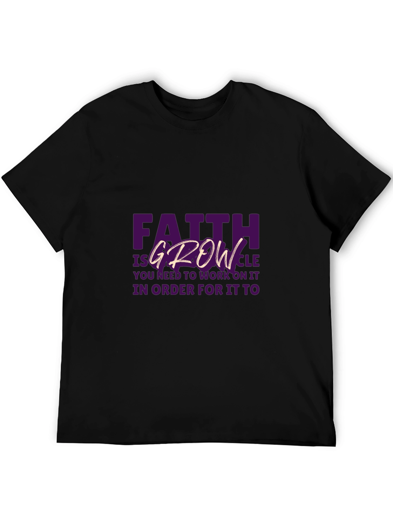 Faith & Growth Graphic Tee - Inspiring Black T-Shirt
