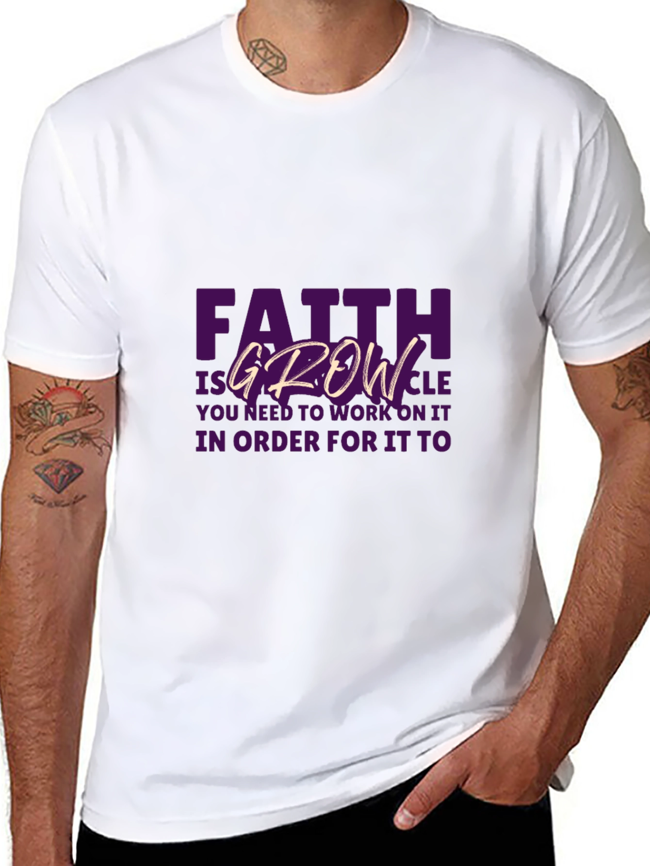 Faith & Growth Graphic Tee - Inspiring Black T-Shirt