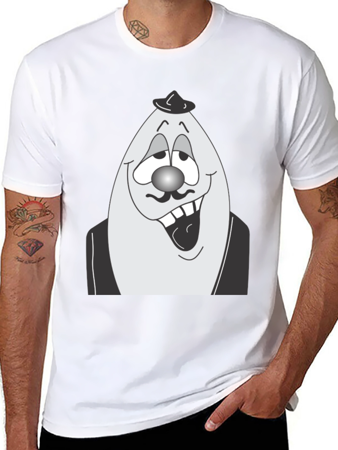 Egghead Man Graphic Tee - Black Cotton Shirt