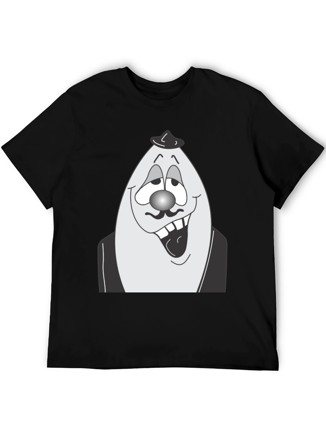 Egghead Man Graphic Tee - Black Cotton Shirt