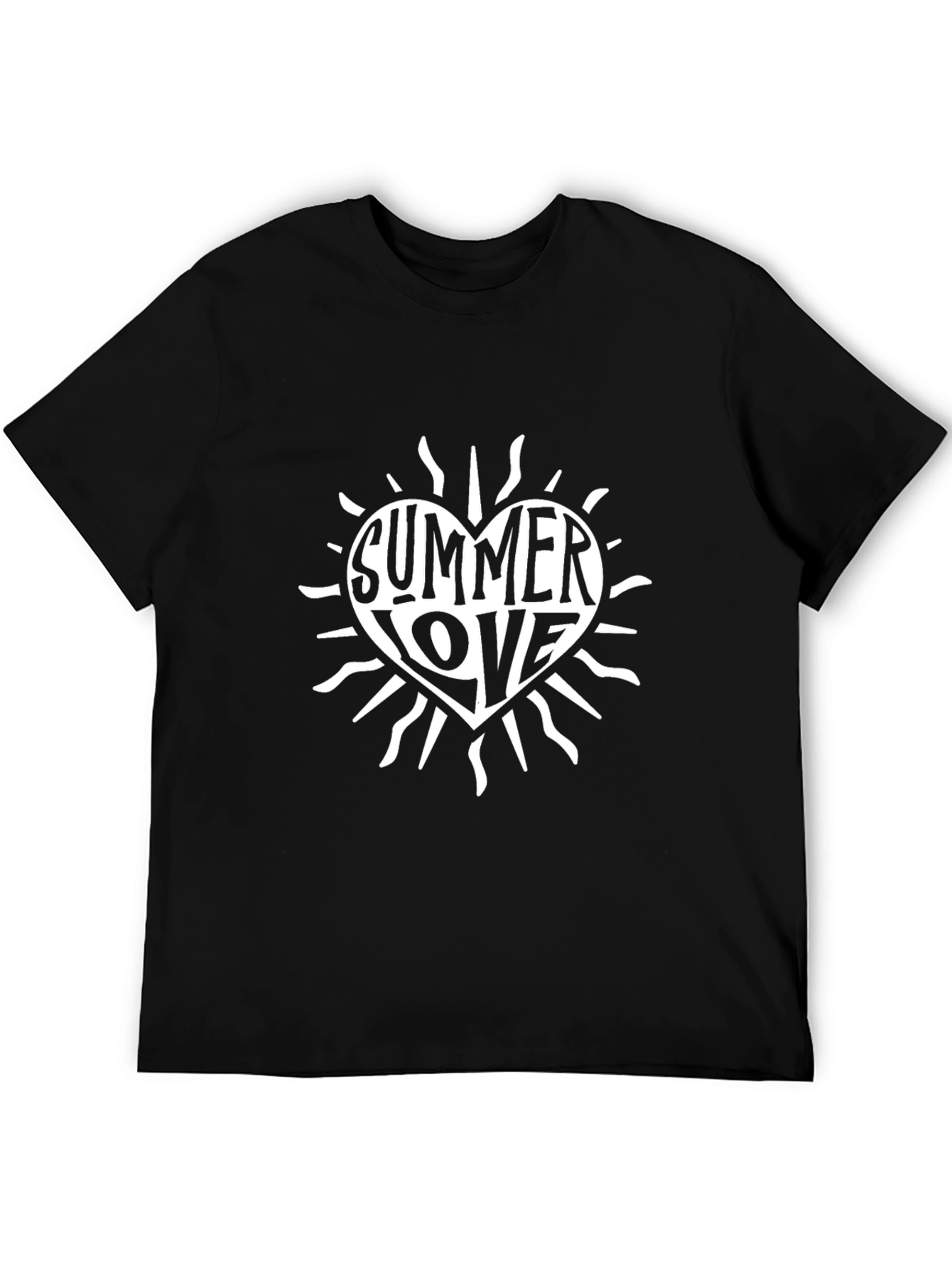 Summer Love Graphic Tee - Black Cotton T-Shirt