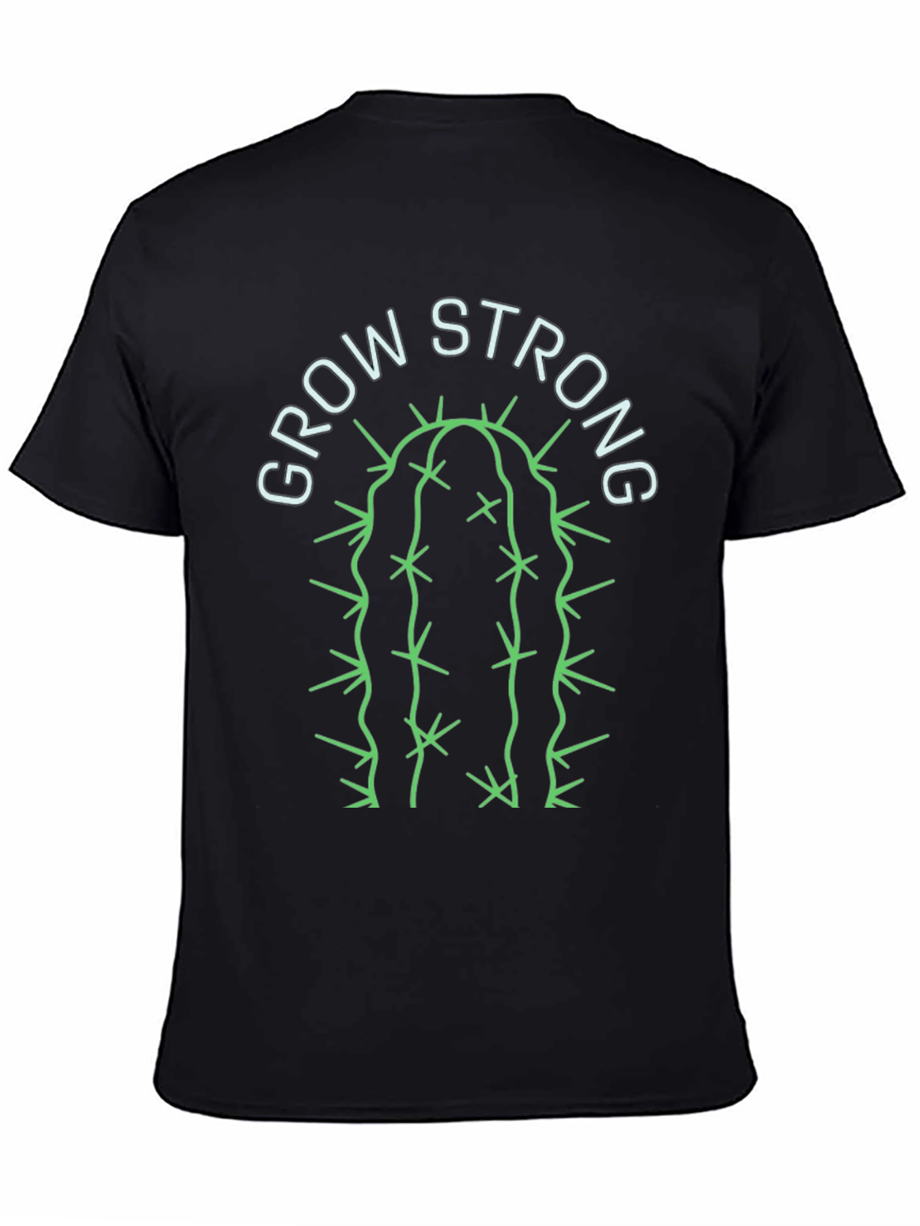 Grow Strong Cactus Graphic Tee - Black