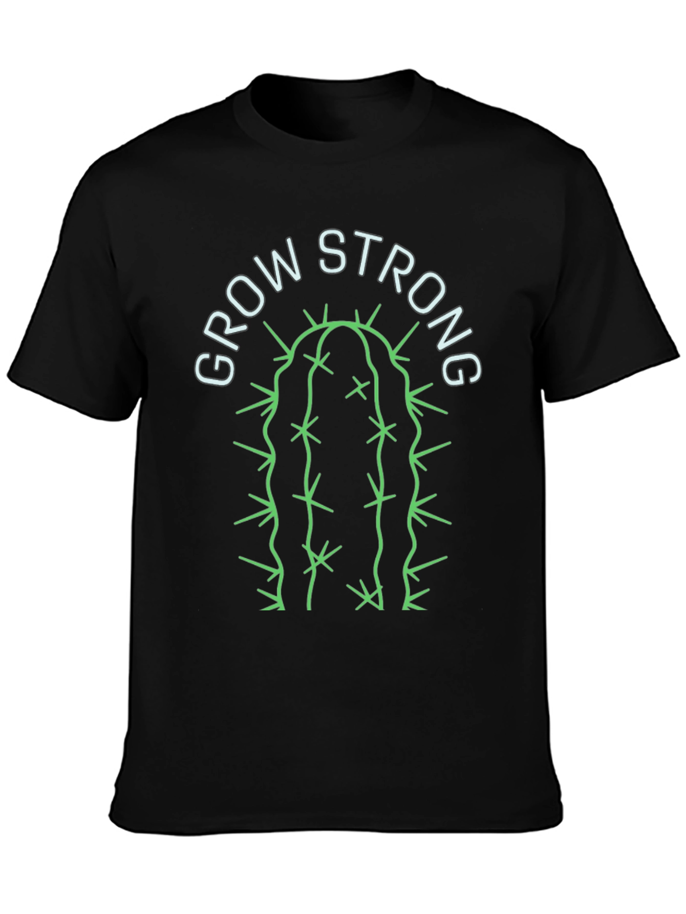 Grow Strong Cactus Graphic Tee - Black