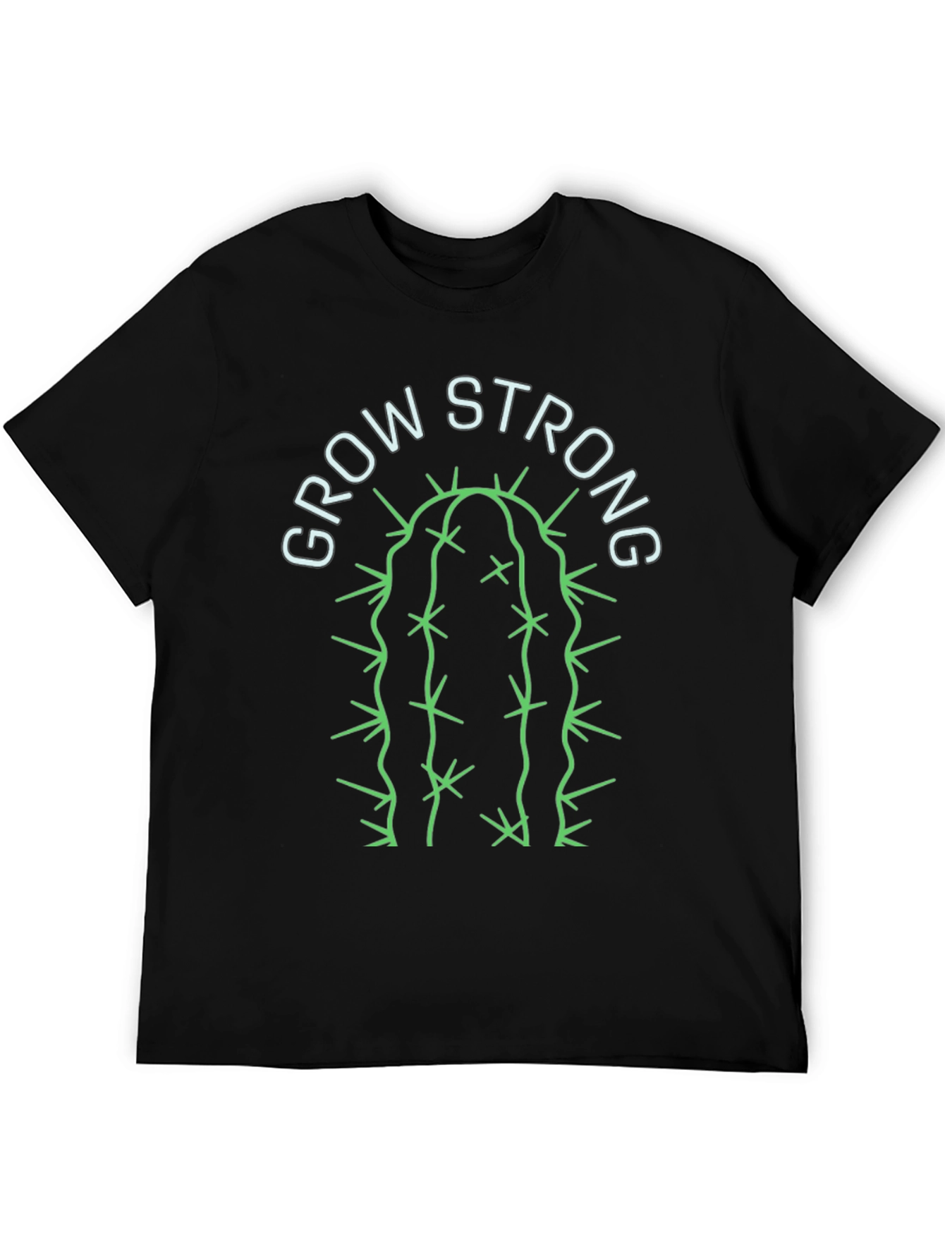 Grow Strong Cactus Graphic Tee - Black