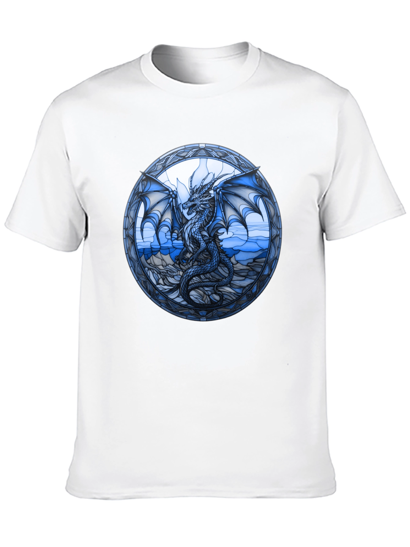 Dragon Stained Glass Graphic Tee - Black