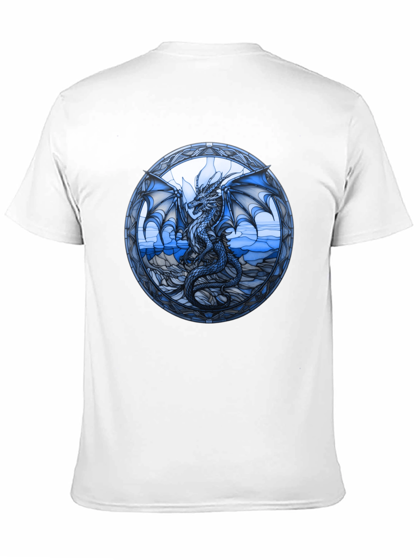 Dragon Stained Glass Graphic Tee - Black