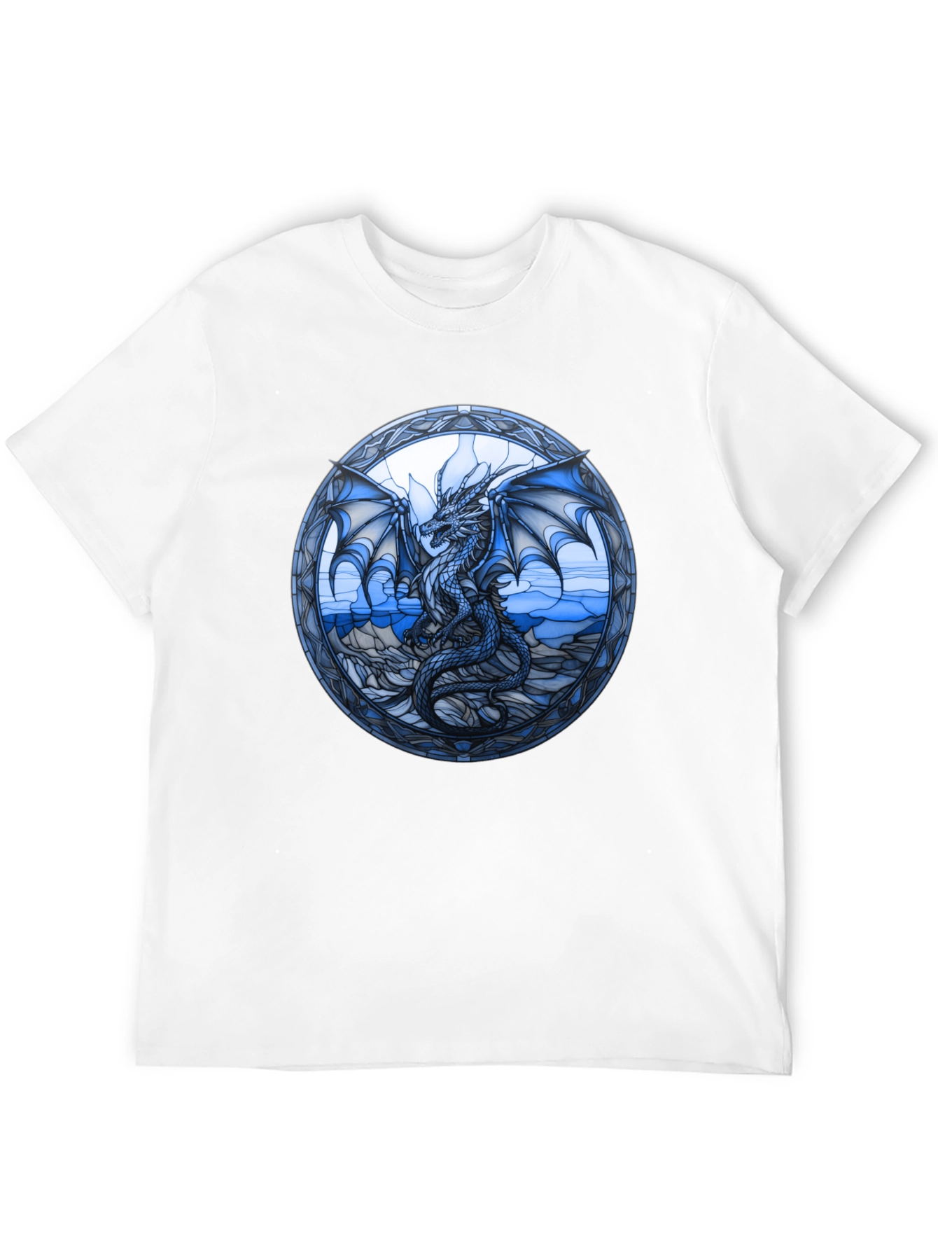 Dragon Stained Glass Graphic Tee - Black