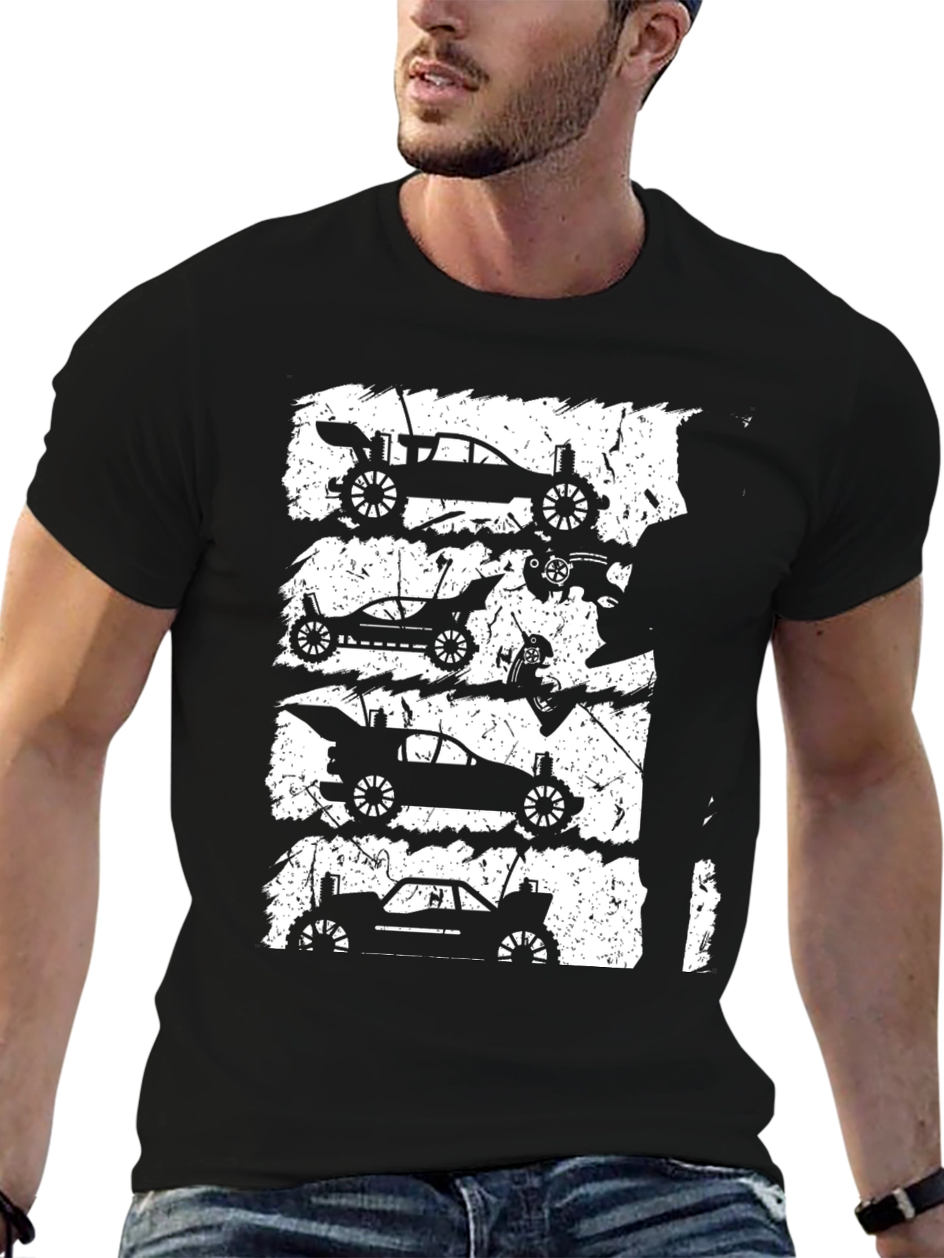 RC Car Silhouette Graphic Tee - Black