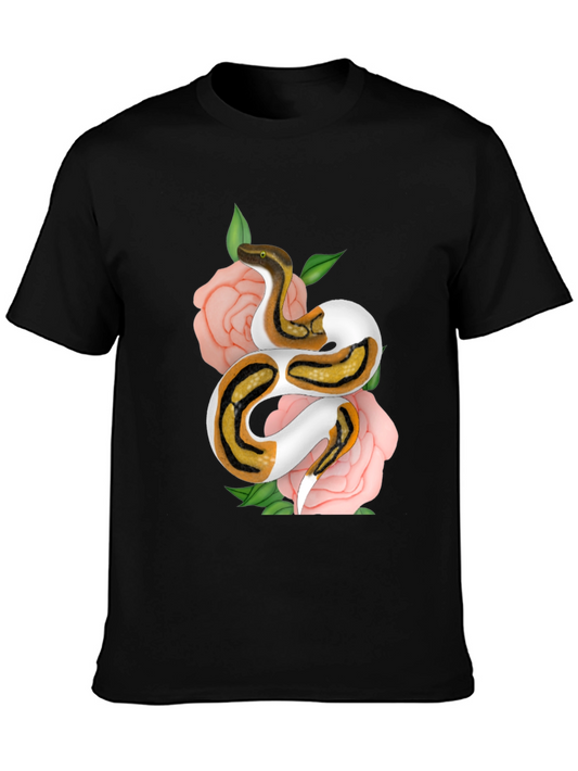 Snake & Roses Graphic Tee - Unique Design