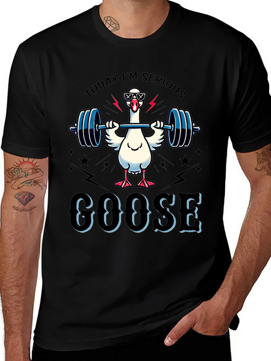 Serious Goose Lifting Weights T-Shirt
