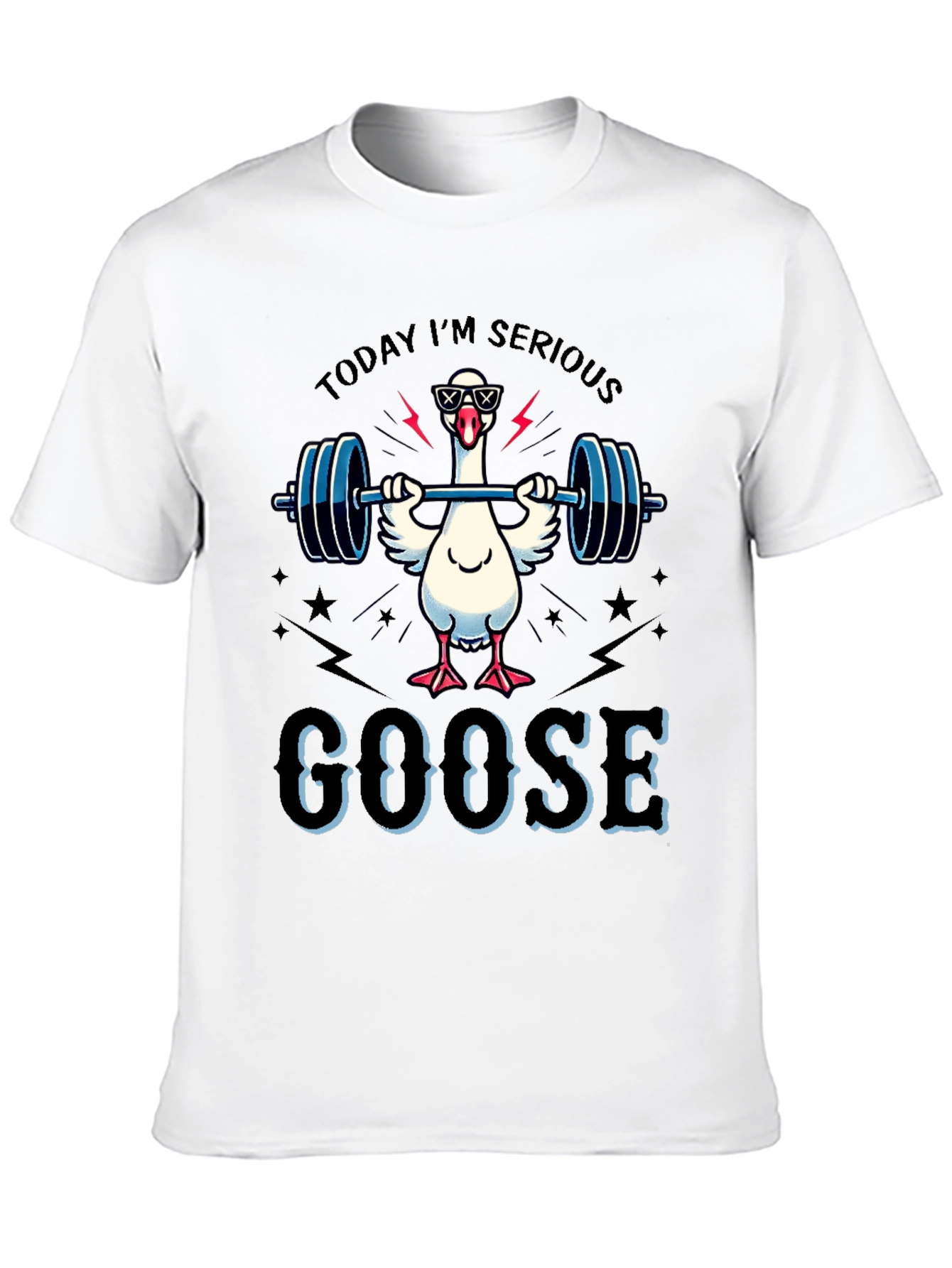 Serious Goose Lifting Weights T-Shirt