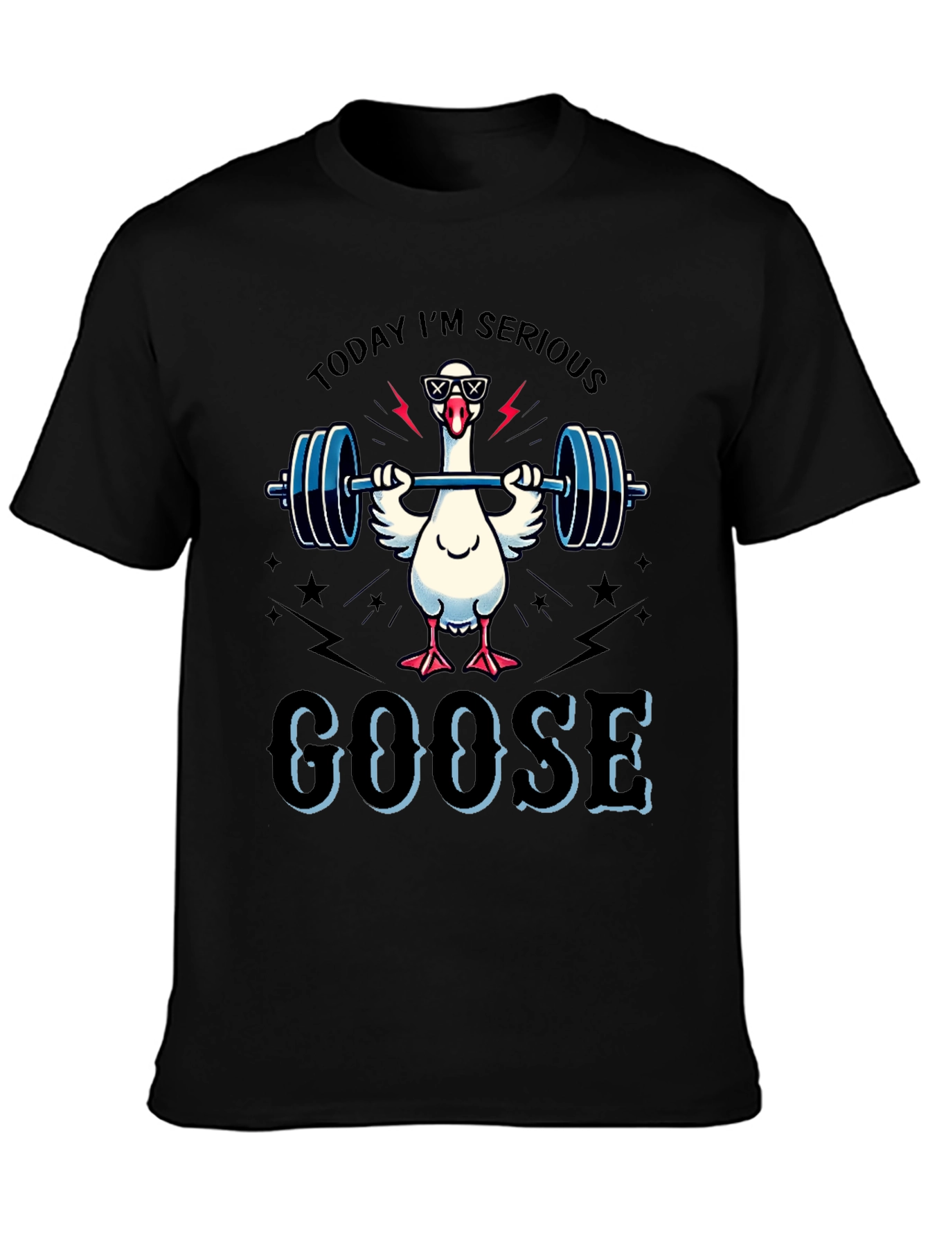 Serious Goose Lifting Weights T-Shirt
