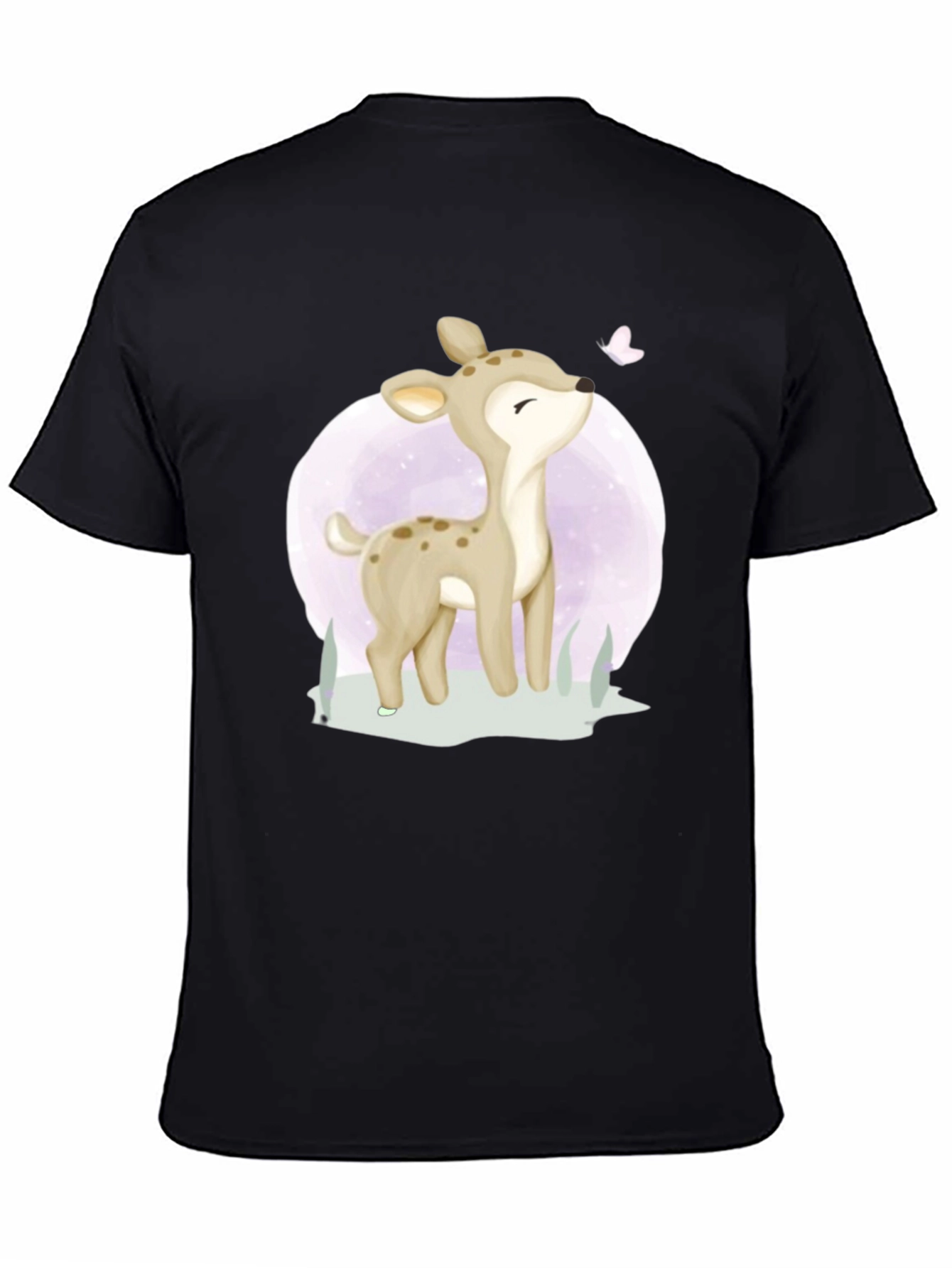Cute Deer Graphic Tee - Black T-Shirt