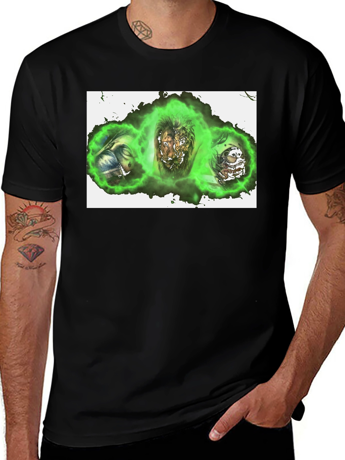 Green Aura Graphic Print T-Shirt