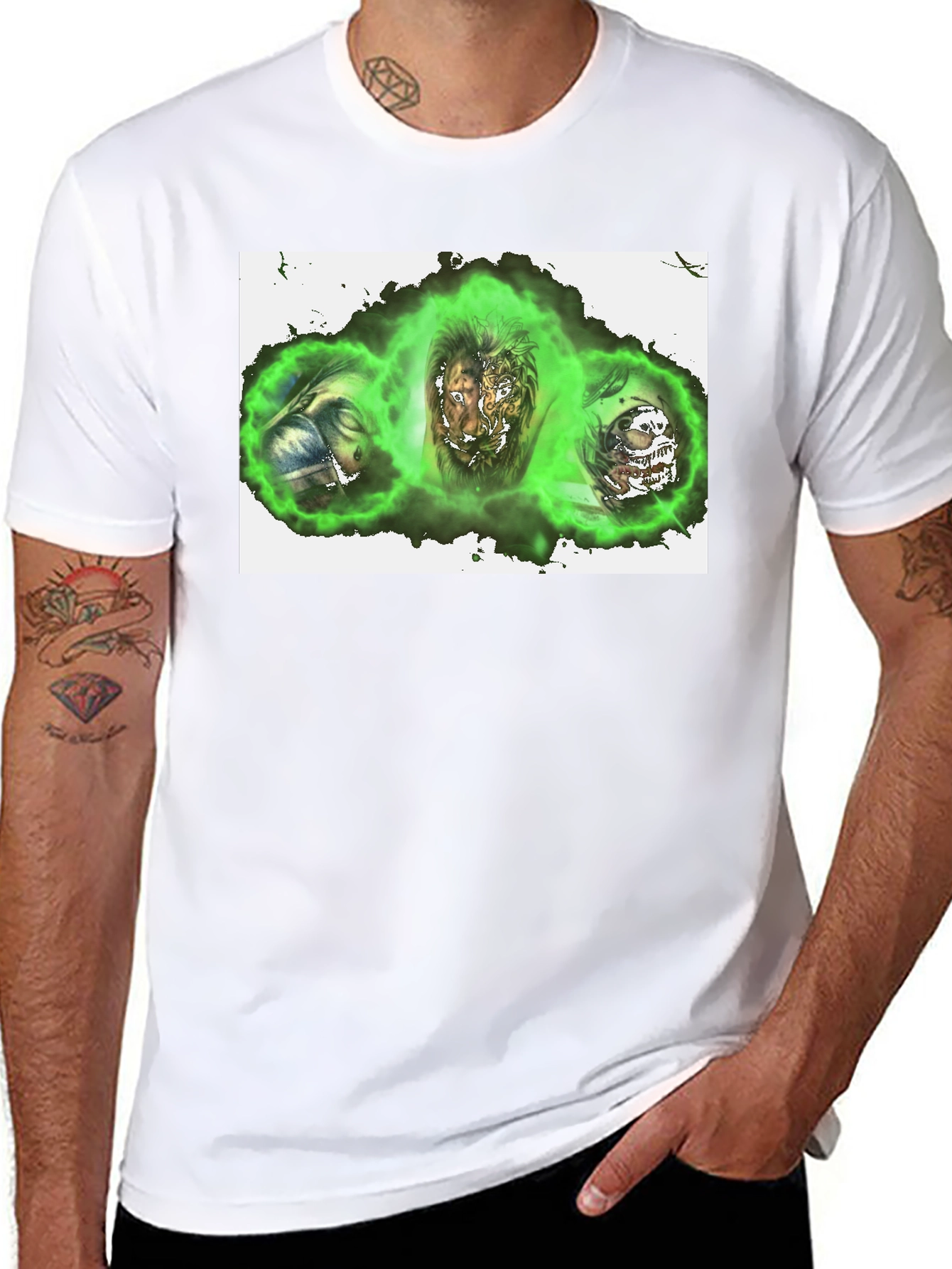 Green Aura Graphic Print T-Shirt