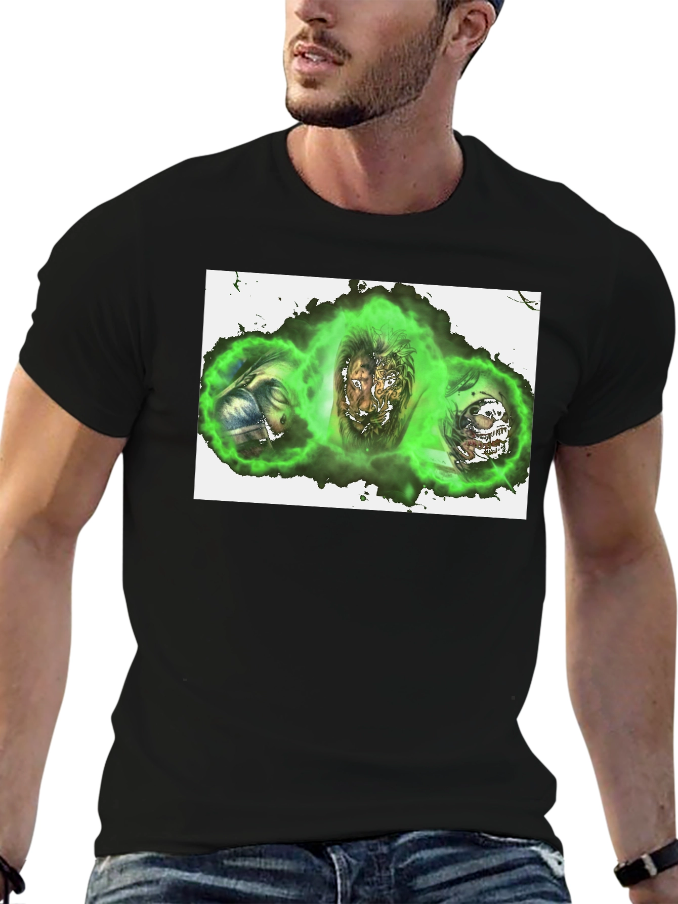 Green Aura Graphic Print T-Shirt