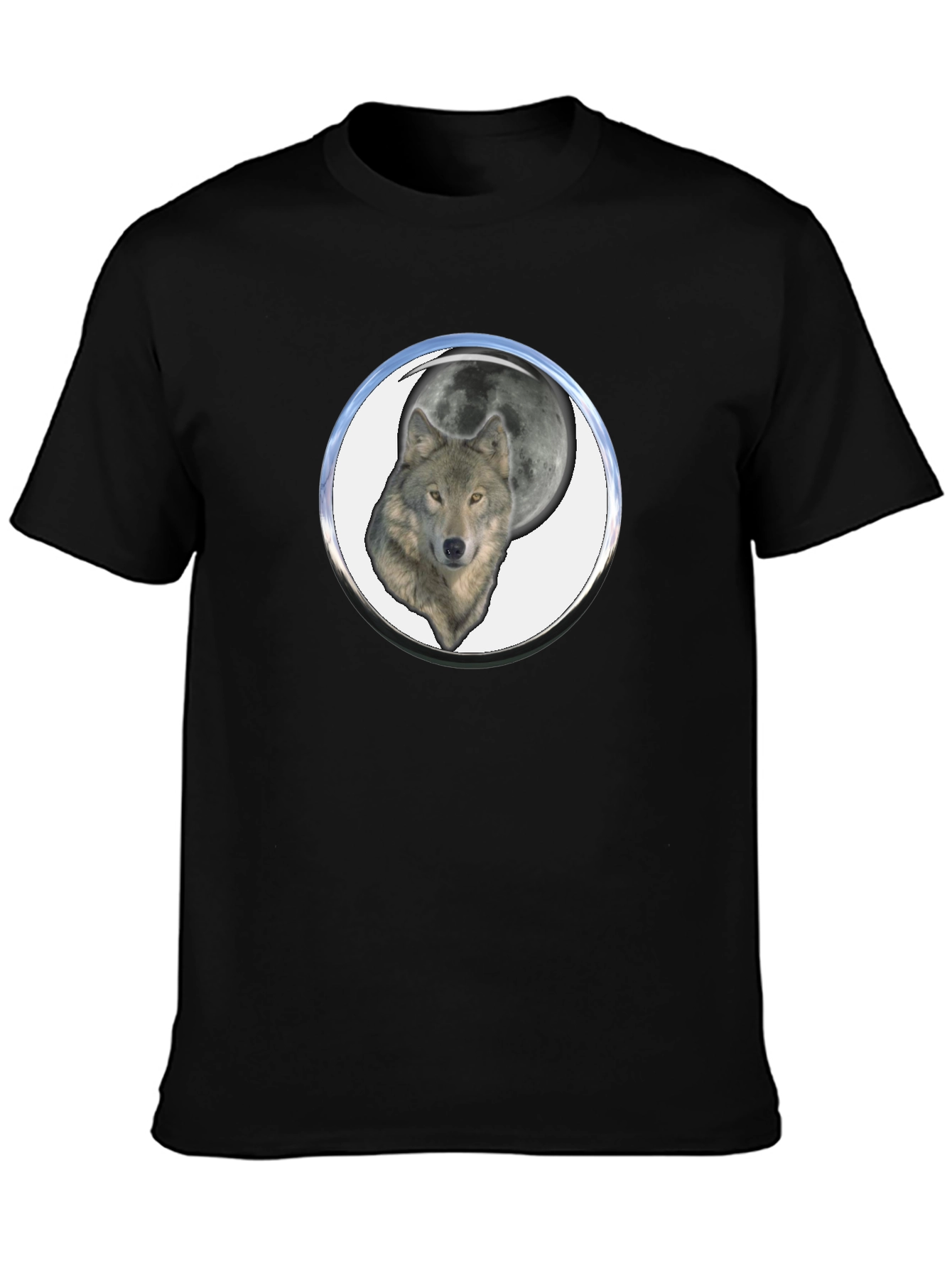 Wolf Moon Graphic Tee - Black Cotton Blend