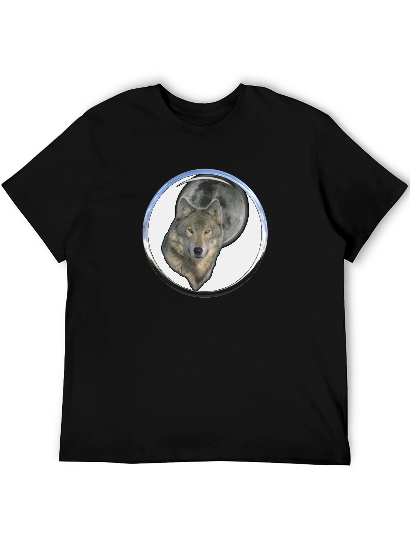 Wolf Moon Graphic Tee - Black Cotton Blend