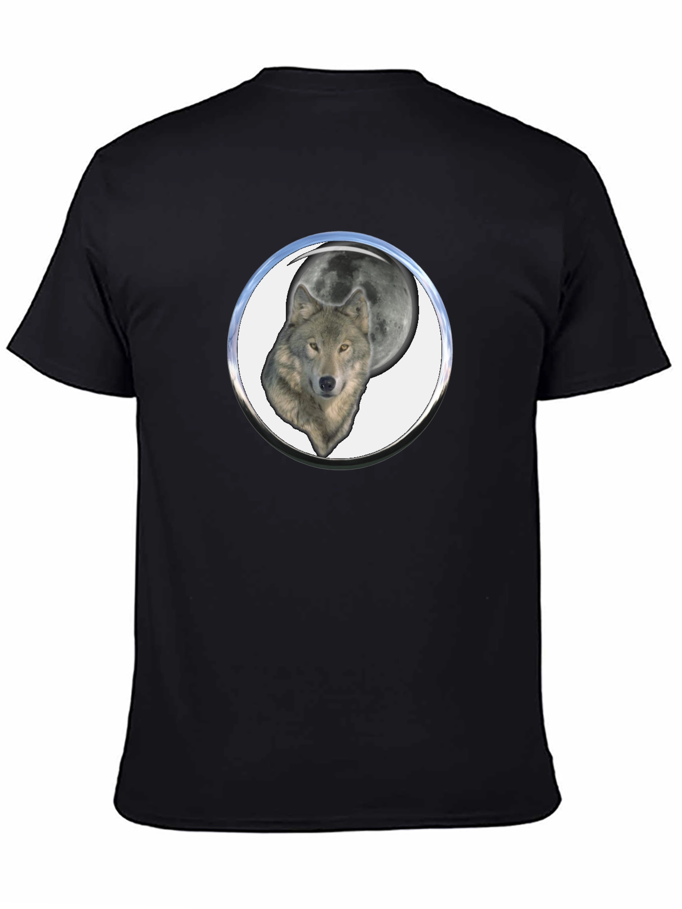 Wolf Moon Graphic Tee - Black Cotton Blend
