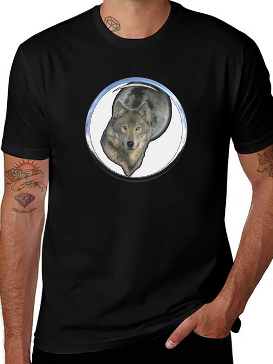 Wolf Moon Graphic Tee - Black Cotton Blend