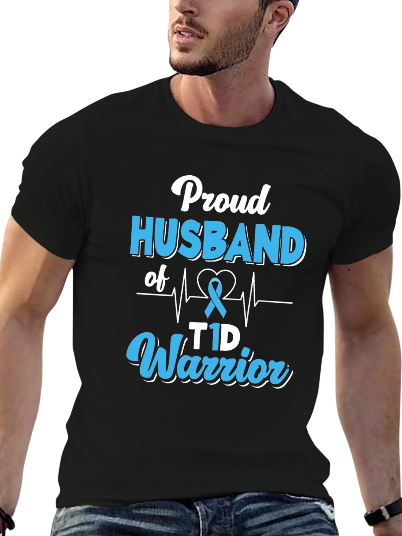 Proud Husband of T1D Warrior Graphic T-Shirt